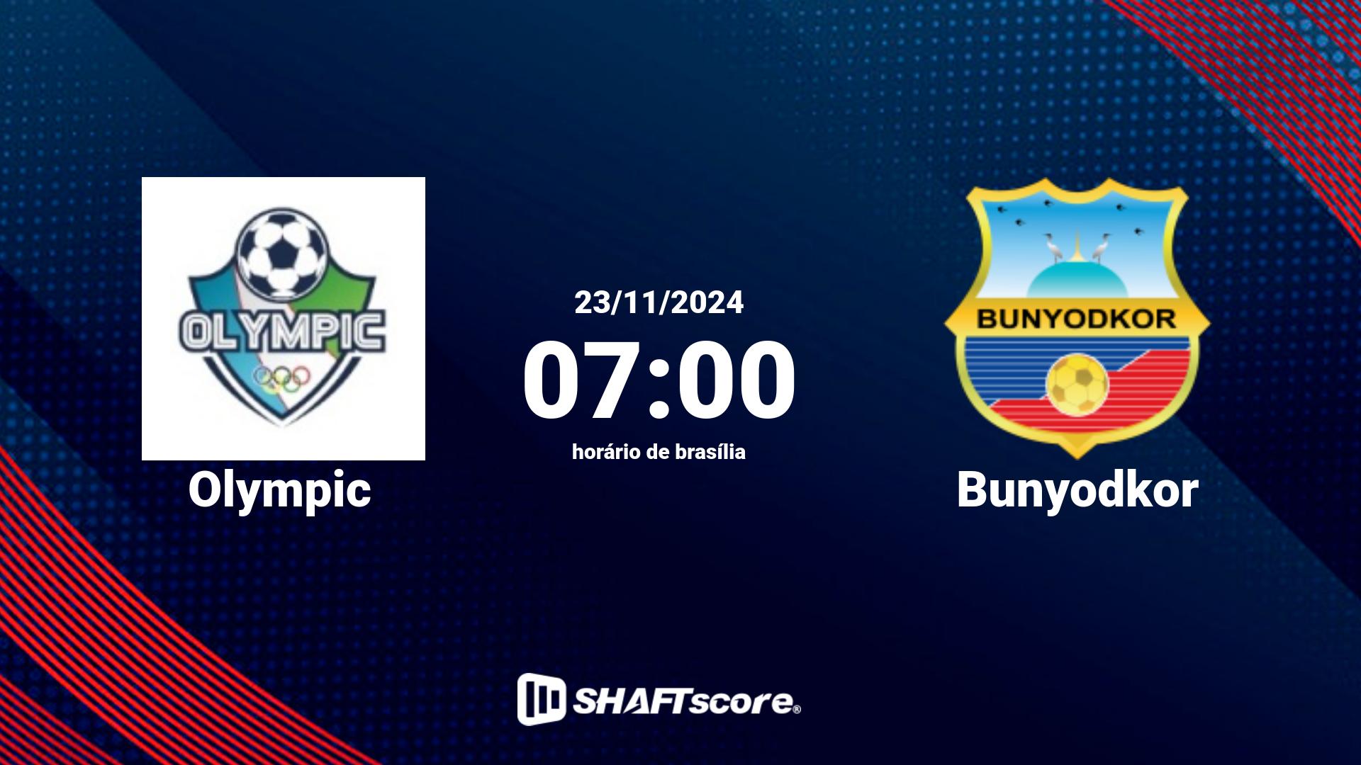 Estatísticas do jogo Olympic vs Bunyodkor 23.11 07:00