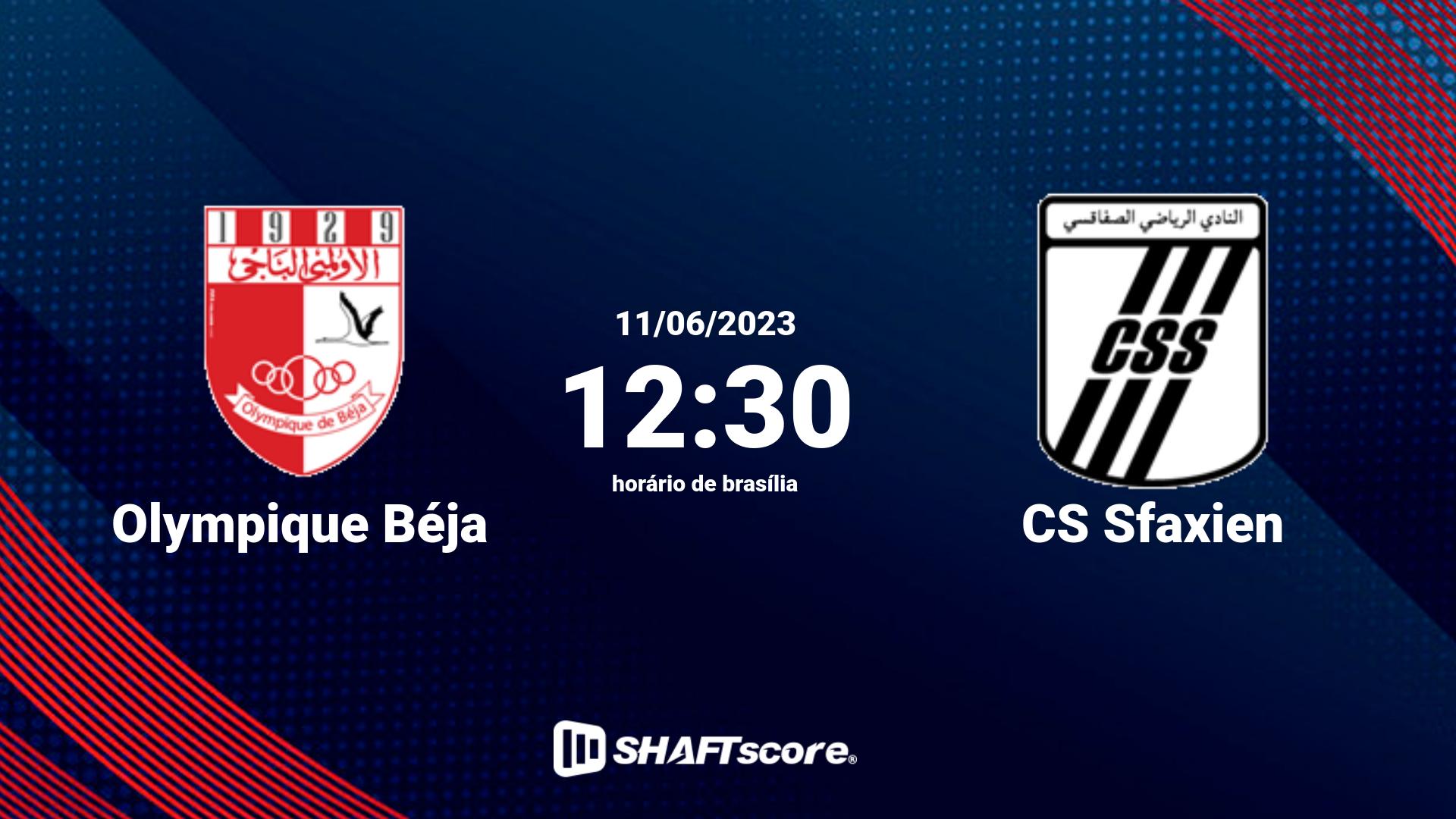 Estatísticas do jogo Olympique Béja vs CS Sfaxien 11.06 12:30