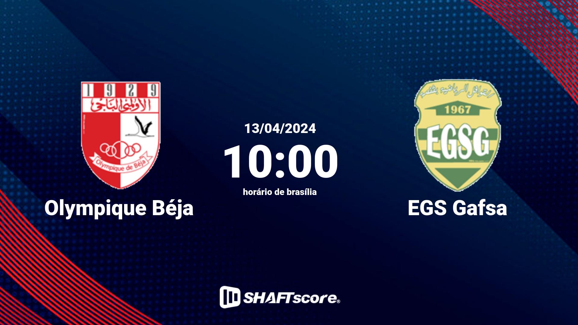 Estatísticas do jogo Olympique Béja vs EGS Gafsa 13.04 10:00