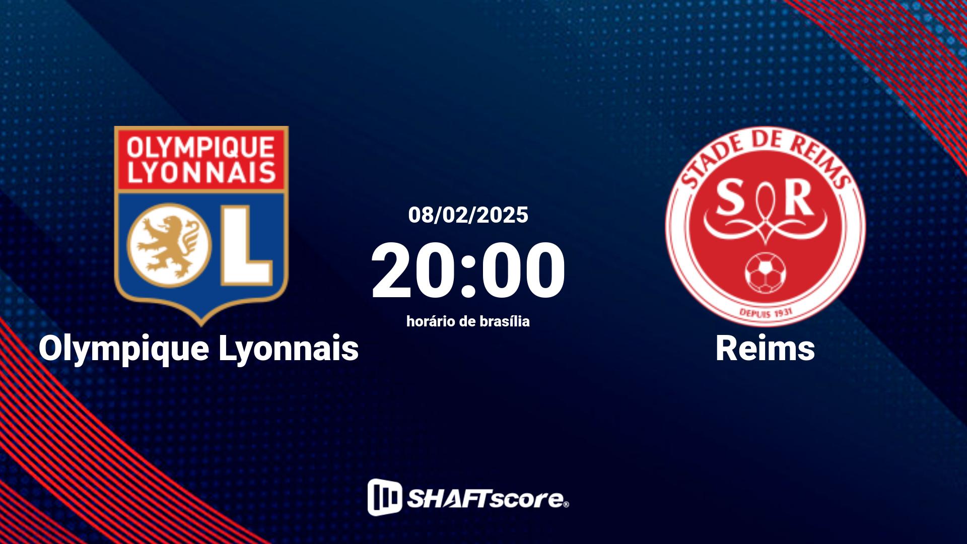 Estatísticas do jogo Olympique Lyonnais vs Reims 08.02 20:00