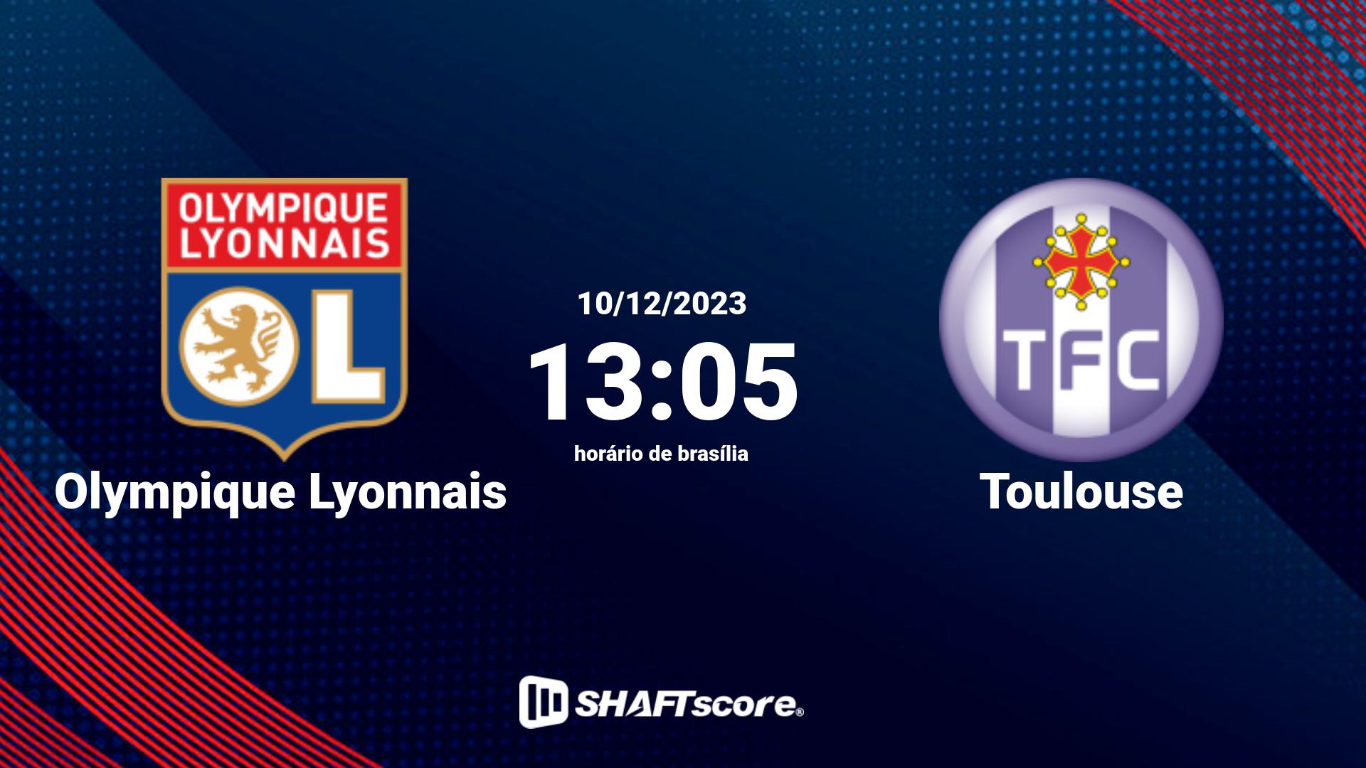 Estatísticas do jogo Olympique Lyonnais vs Toulouse 10.12 13:05