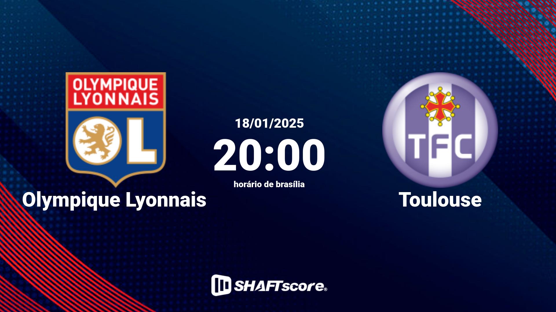 Estatísticas do jogo Olympique Lyonnais vs Toulouse 18.01 20:00