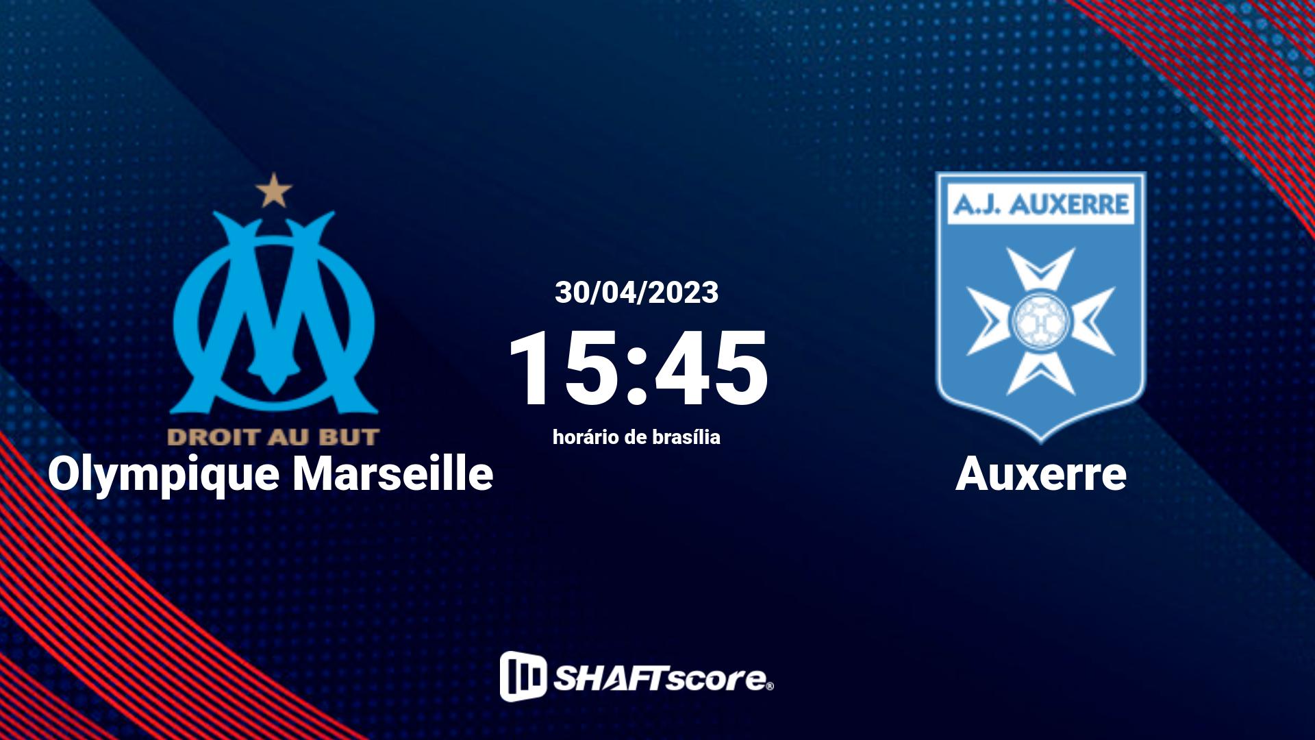 Estatísticas do jogo Olympique Marseille vs Auxerre 30.04 15:45