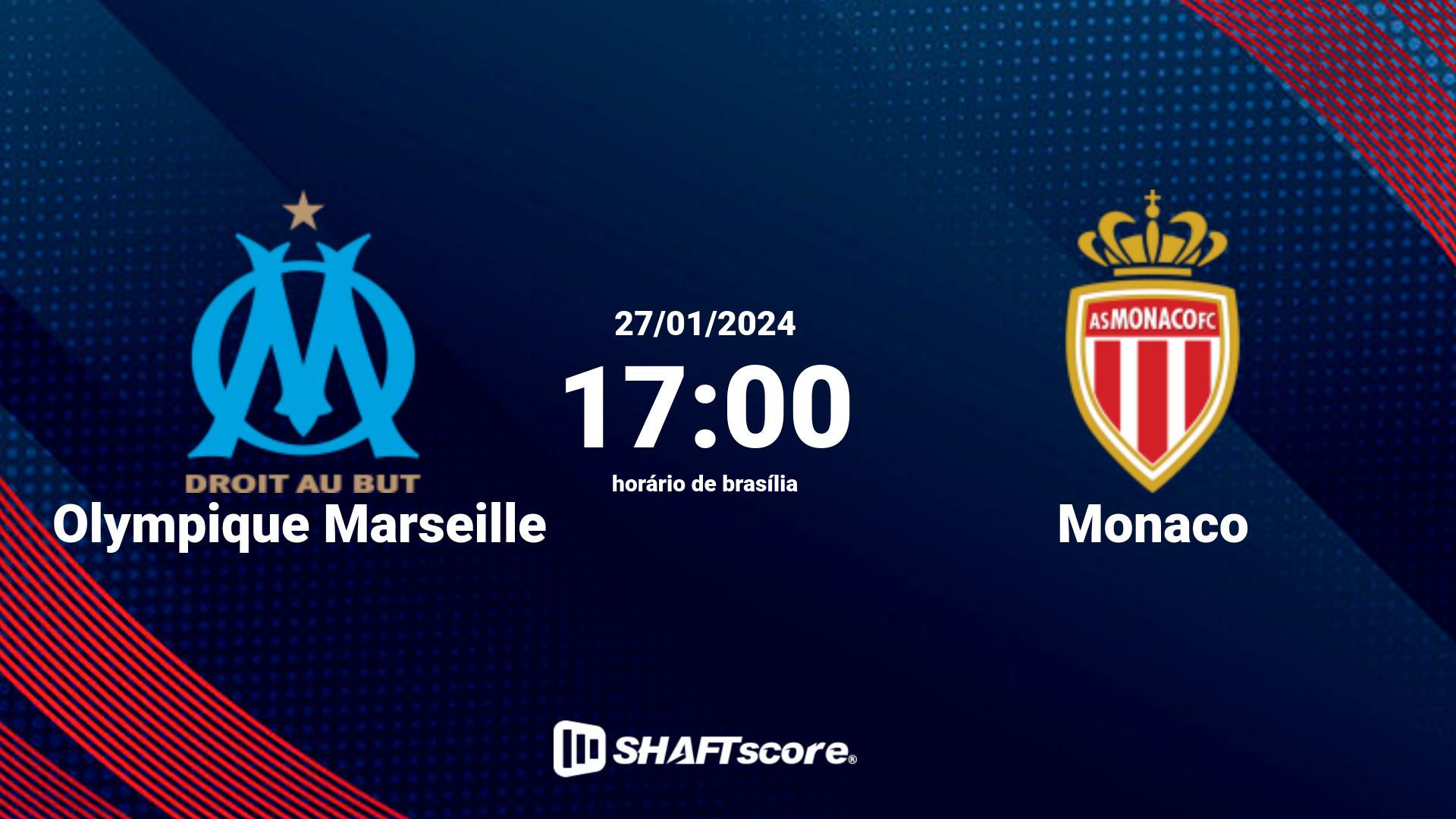 Estatísticas do jogo Olympique Marseille vs Monaco 27.01 17:00