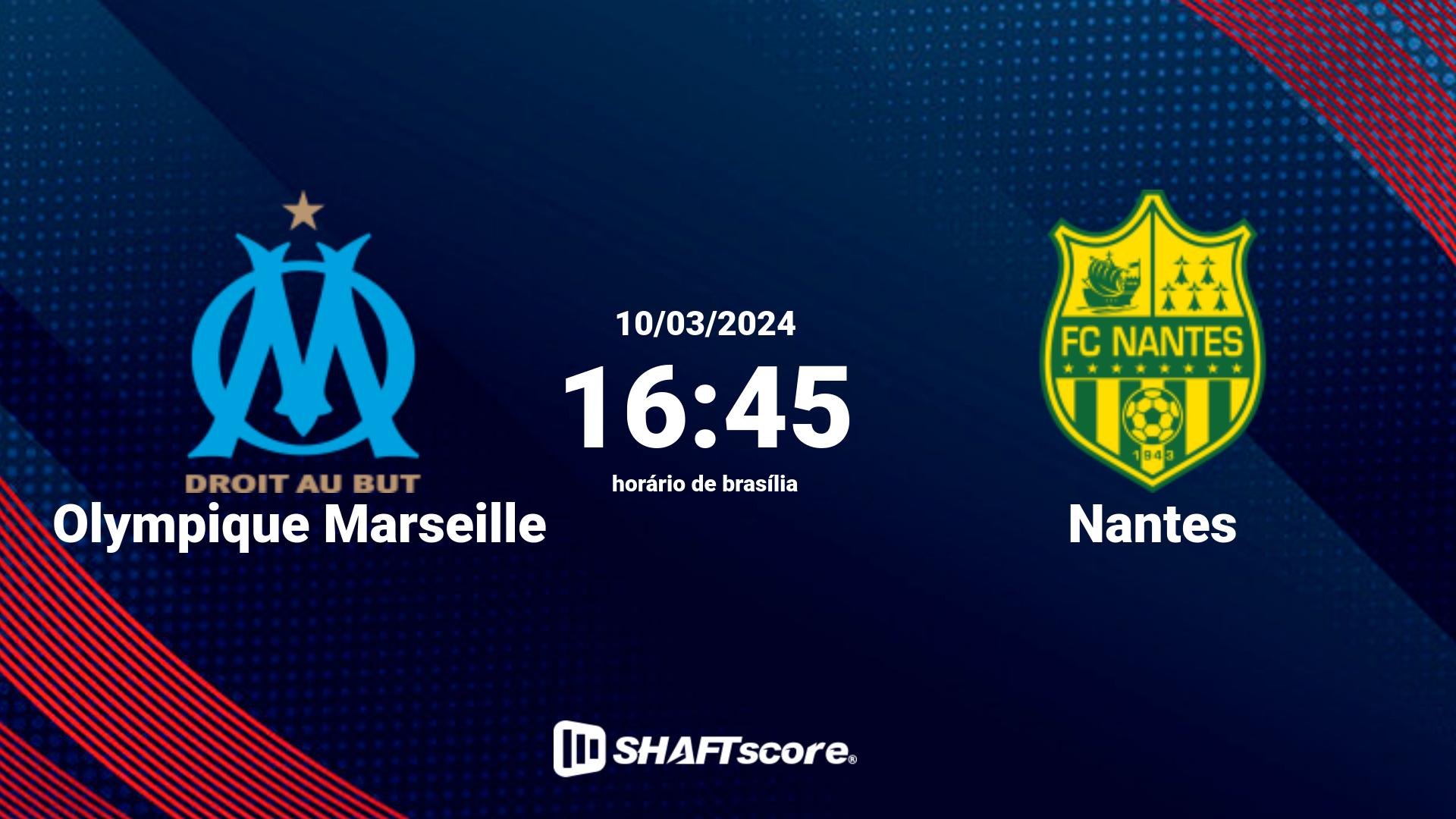 Estatísticas do jogo Olympique Marseille vs Nantes 10.03 16:45