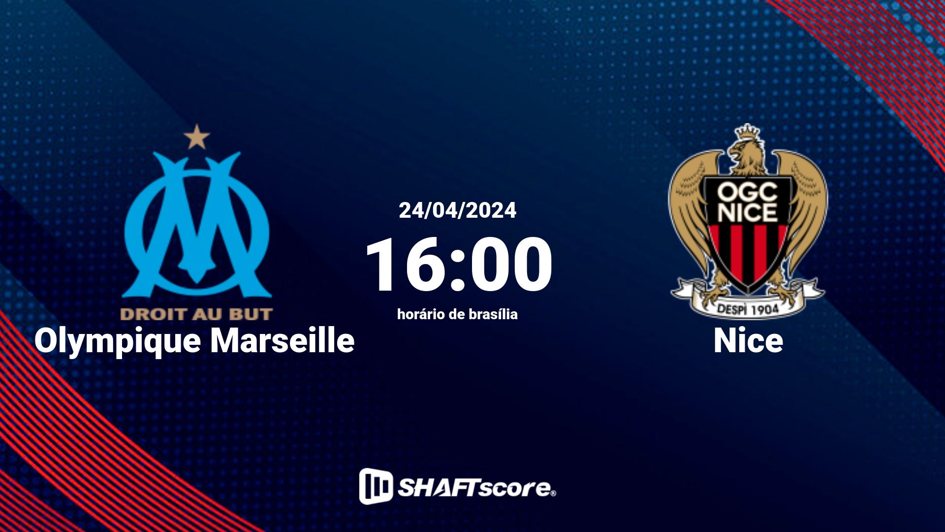 Estatísticas do jogo Olympique Marseille vs Nice 24.04 16:00