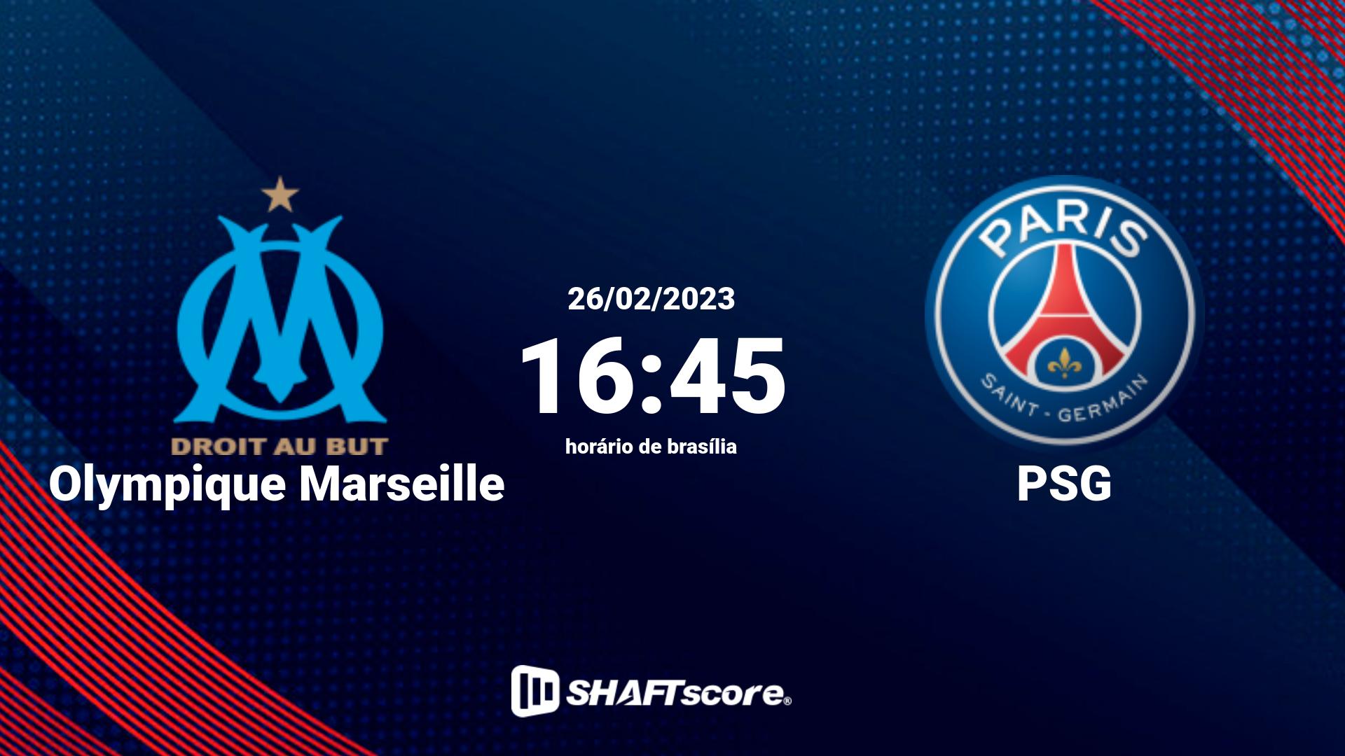 Estatísticas do jogo Olympique Marseille vs PSG 26.02 16:45