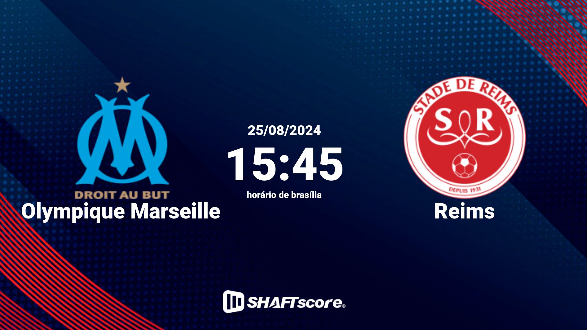 Estatísticas do jogo Olympique Marseille vs Reims 25.08 15:45