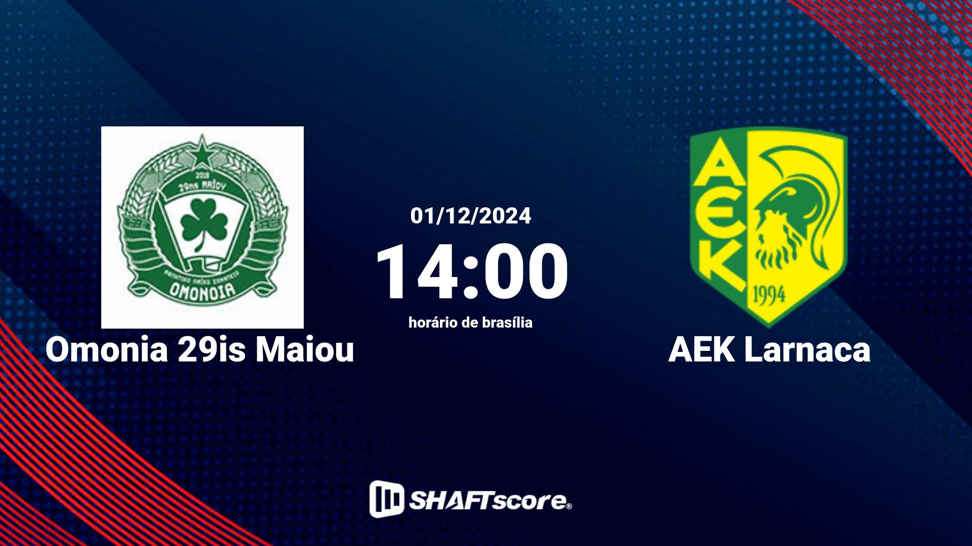 Estatísticas do jogo Omonia 29is Maiou vs AEK Larnaca 01.12 14:00