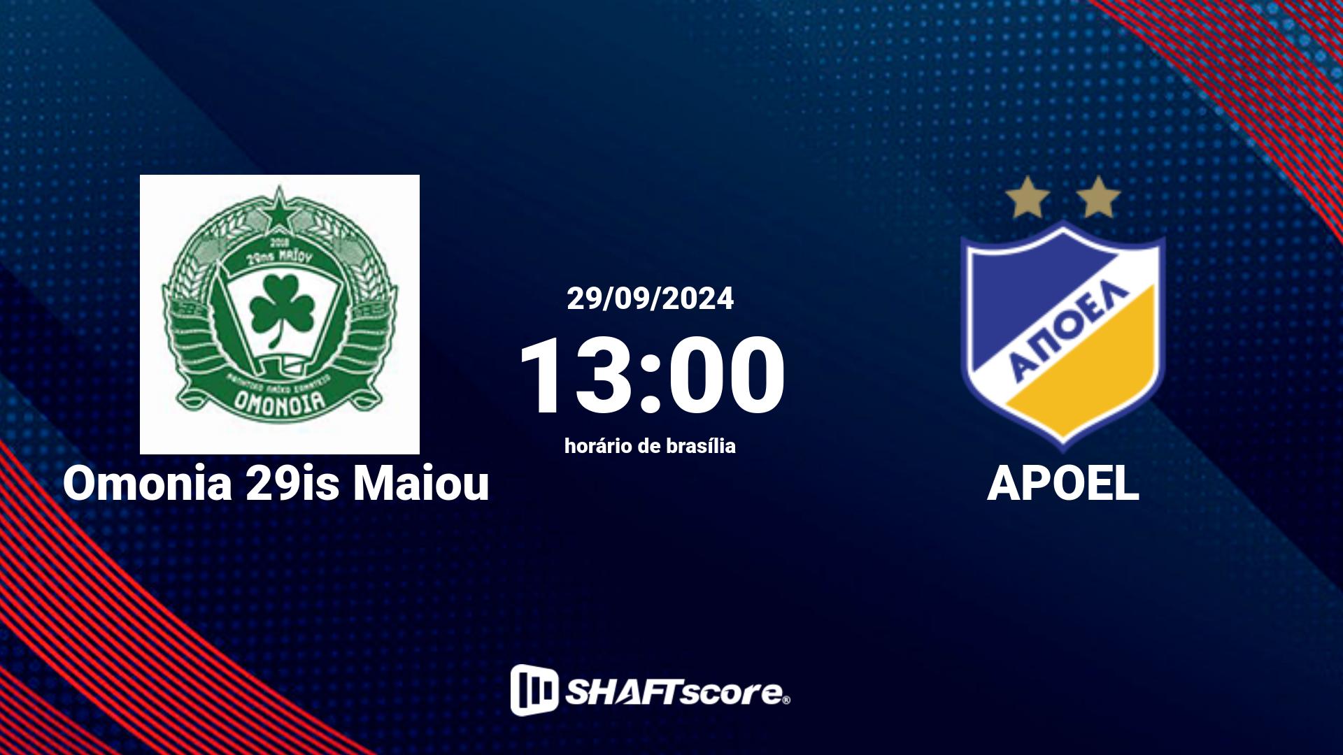 Estatísticas do jogo Omonia 29is Maiou vs APOEL 29.09 13:00