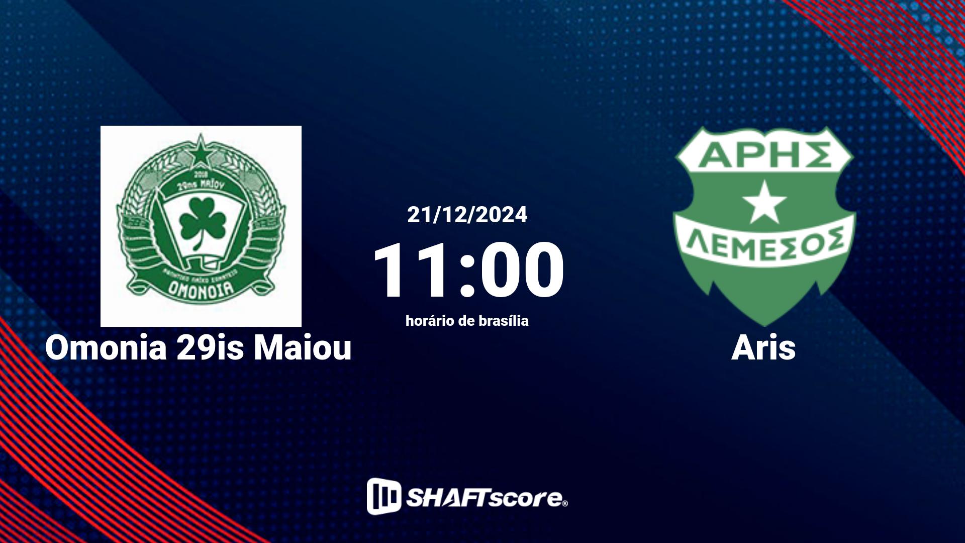 Estatísticas do jogo Omonia 29is Maiou vs Aris 21.12 11:00