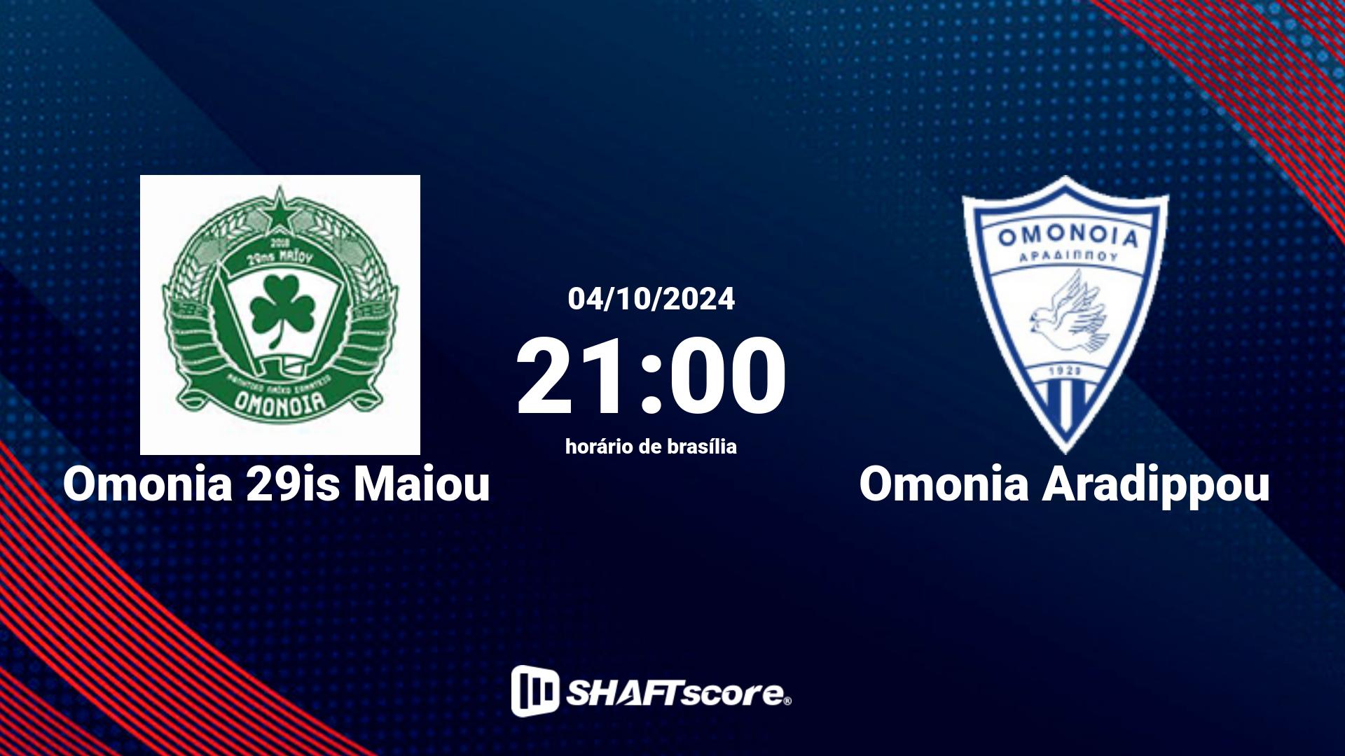 Estatísticas do jogo Omonia 29is Maiou vs Omonia Aradippou 04.10 21:00