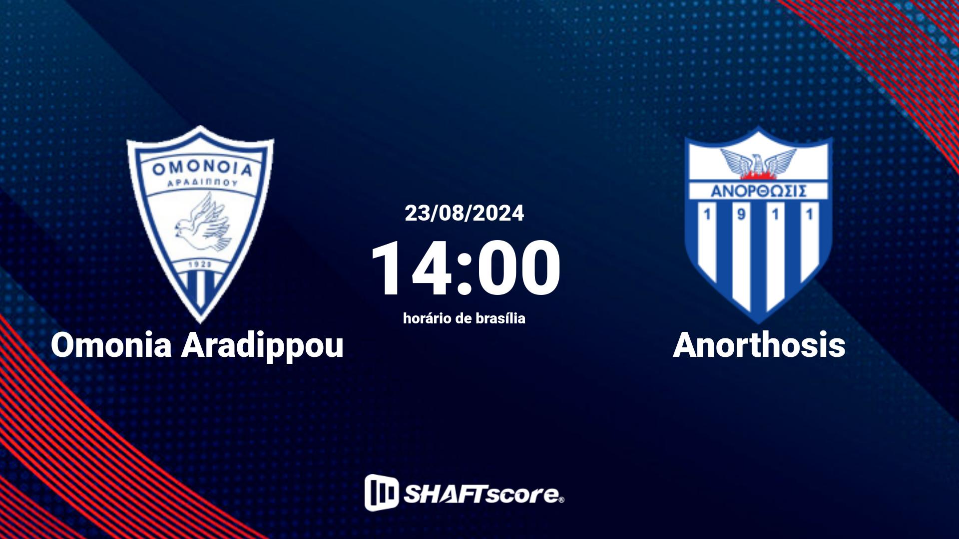 Estatísticas do jogo Omonia Aradippou vs Anorthosis 23.08 14:00