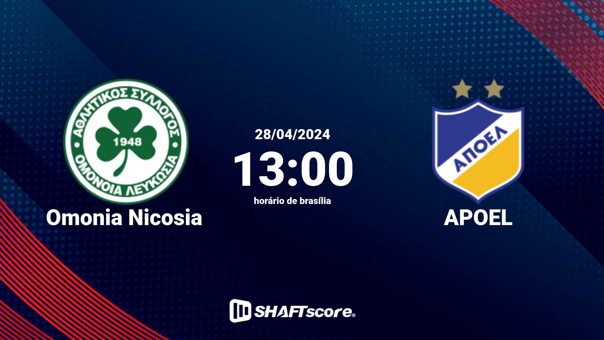 Estatísticas do jogo Omonia Nicosia vs APOEL 28.04 13:00