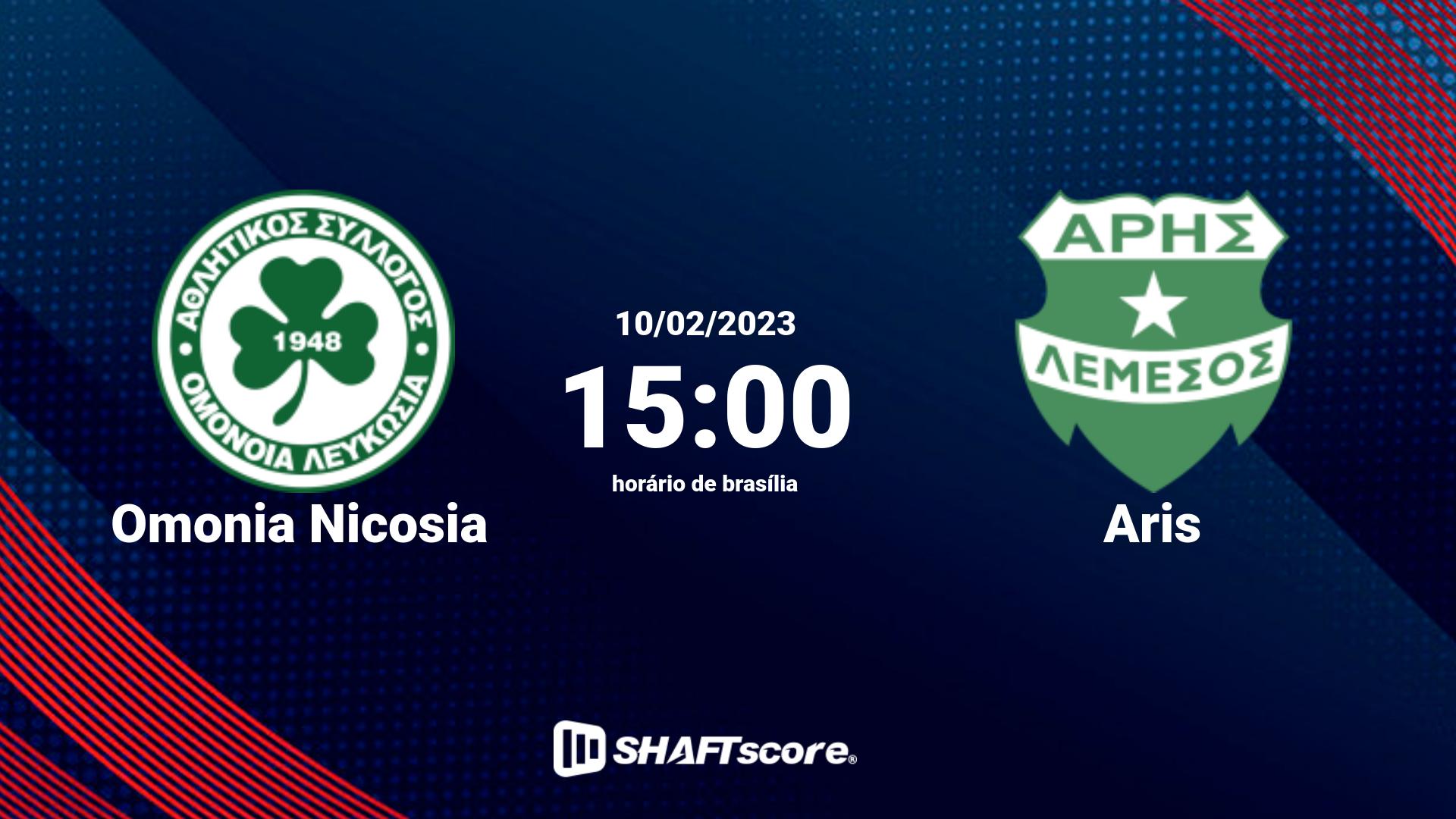 Estatísticas do jogo Omonia Nicosia vs Aris 10.02 15:00