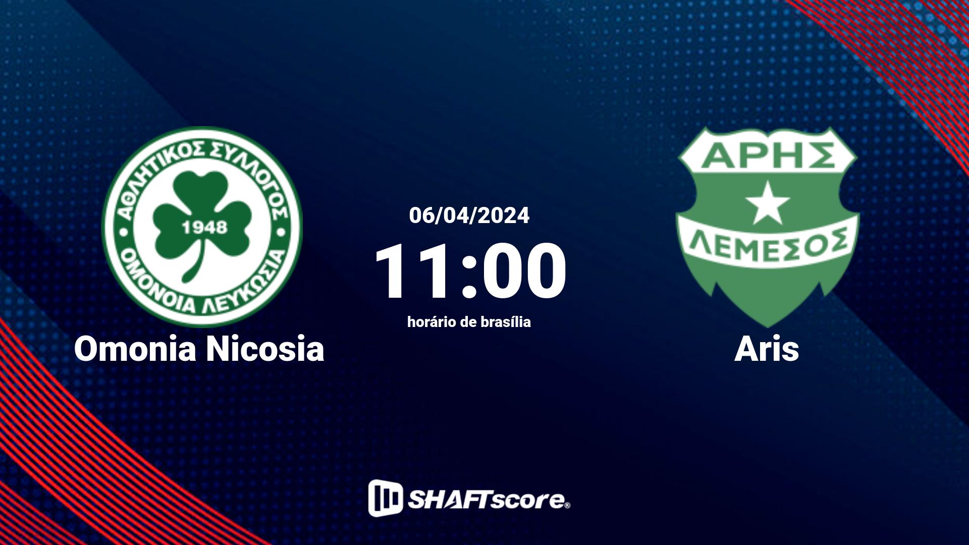 Estatísticas do jogo Omonia Nicosia vs Aris 06.04 11:00