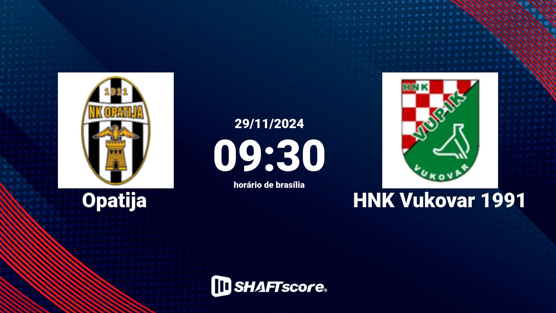 Estatísticas do jogo Opatija vs HNK Vukovar 1991 29.11 09:30