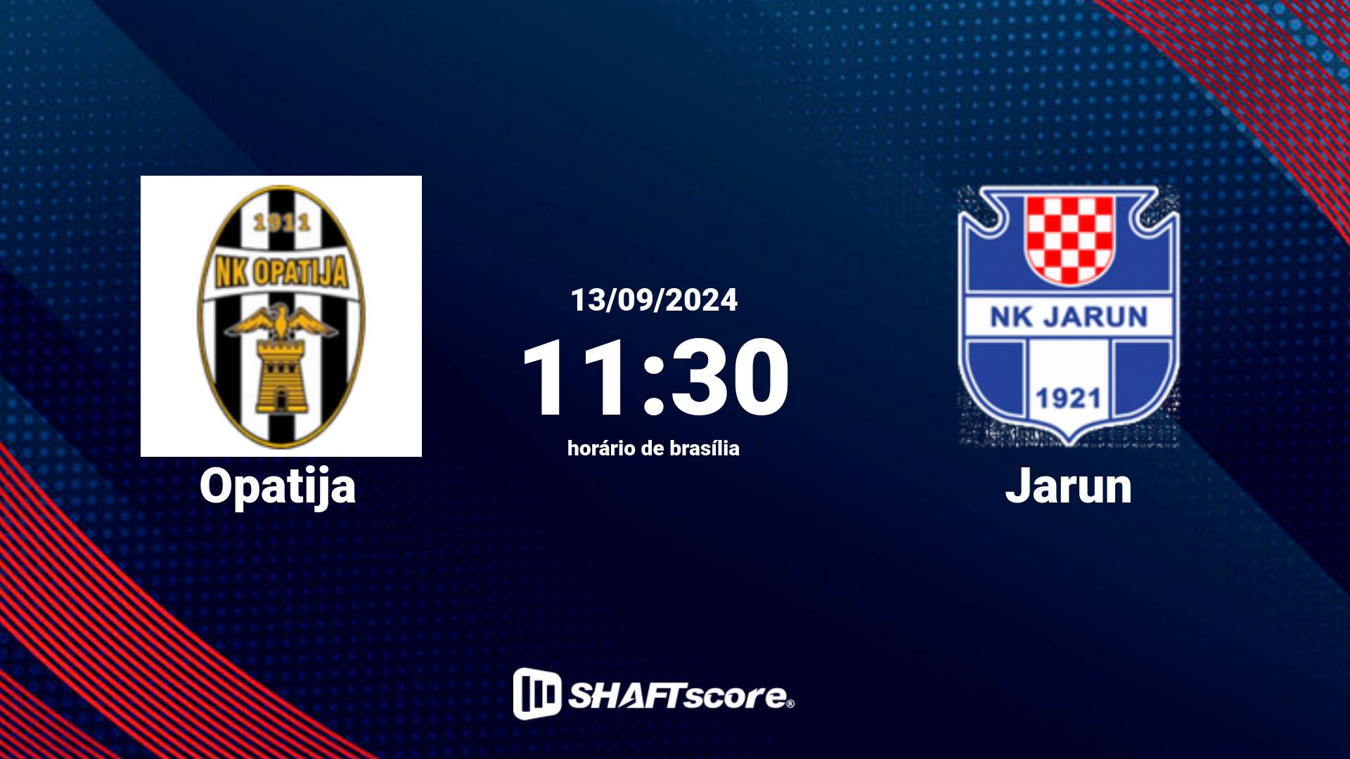 Estatísticas do jogo Opatija vs Jarun 13.09 11:30