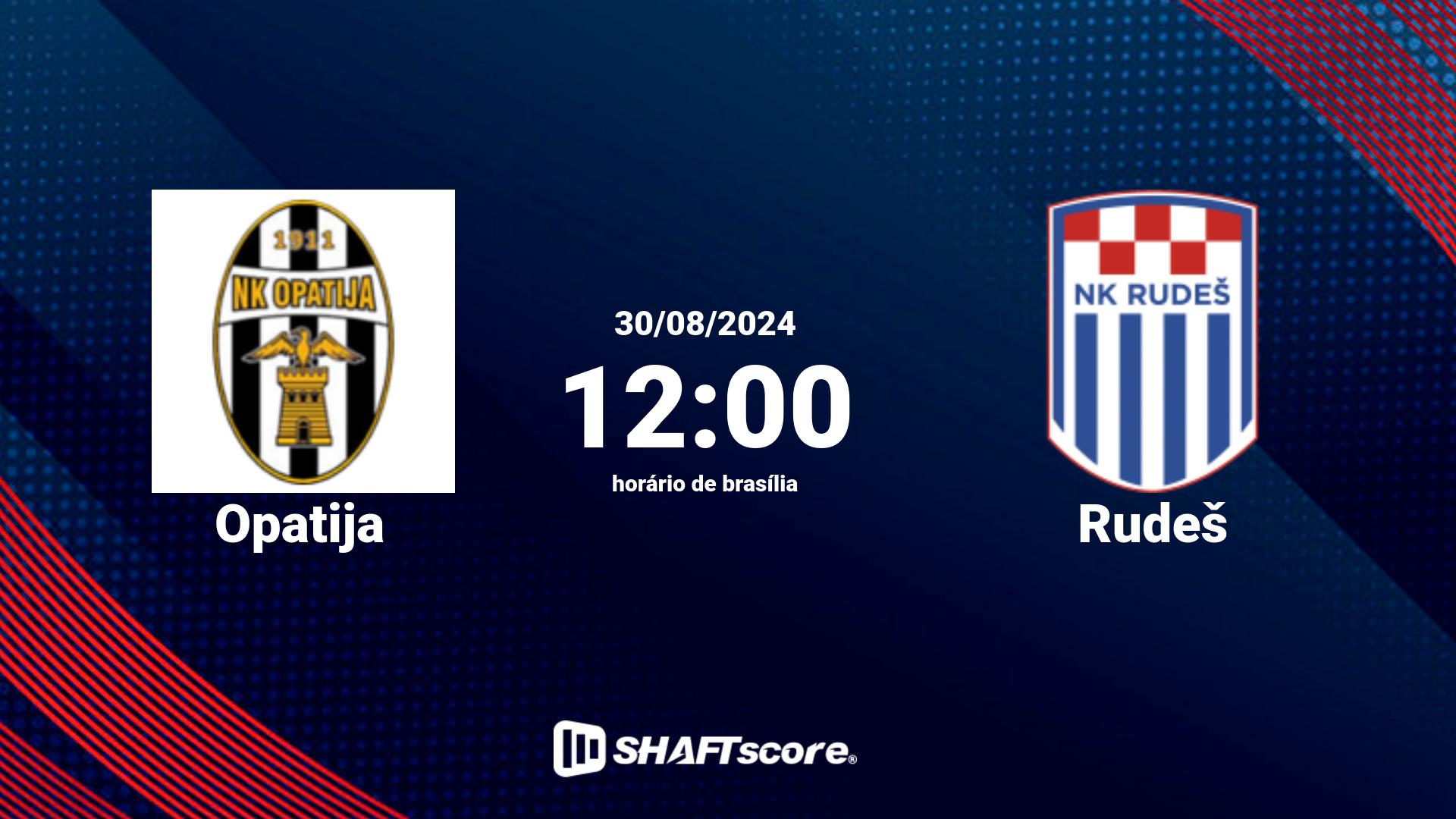 Estatísticas do jogo Opatija vs Rudeš 30.08 12:00