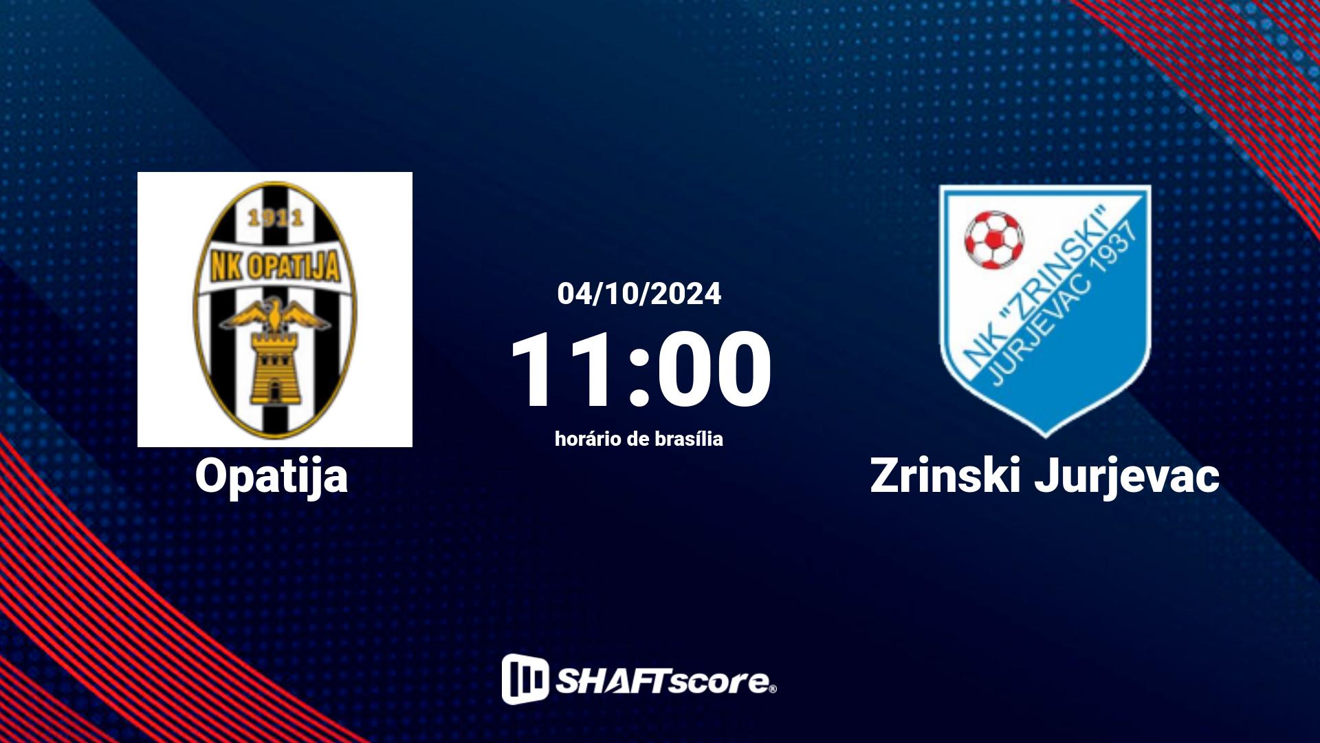 Estatísticas do jogo Opatija vs Zrinski Jurjevac 04.10 11:00