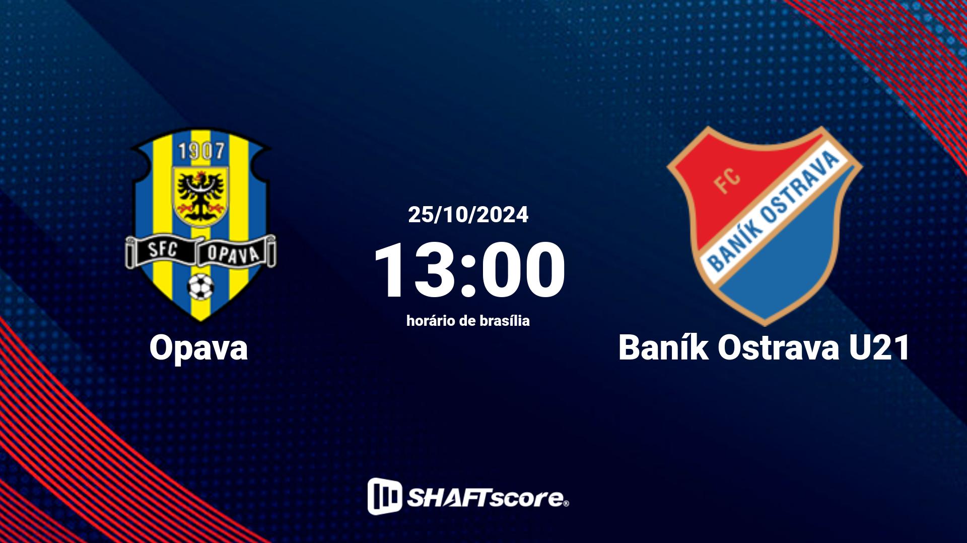 Estatísticas do jogo Opava vs Baník Ostrava U21 25.10 13:00