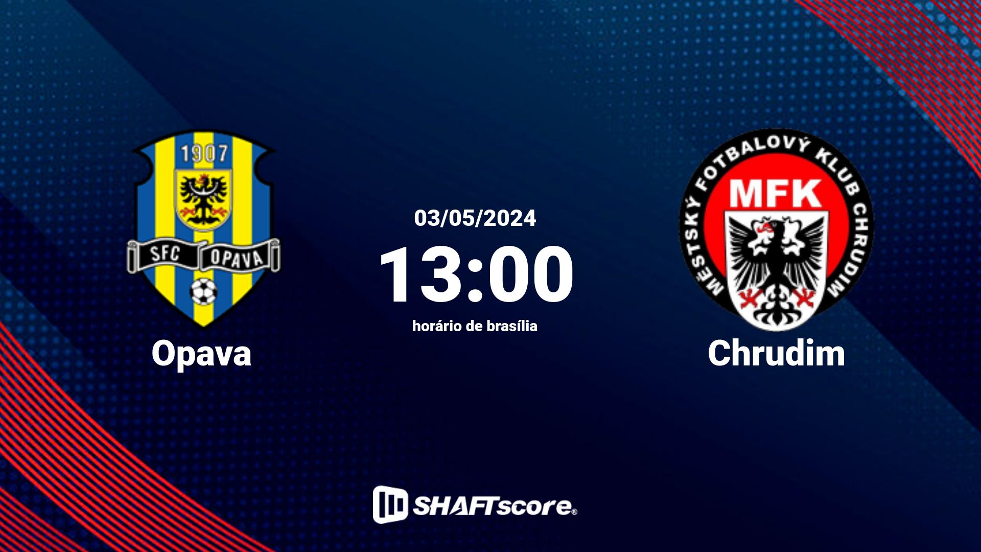 Estatísticas do jogo Opava vs Chrudim 03.05 13:00