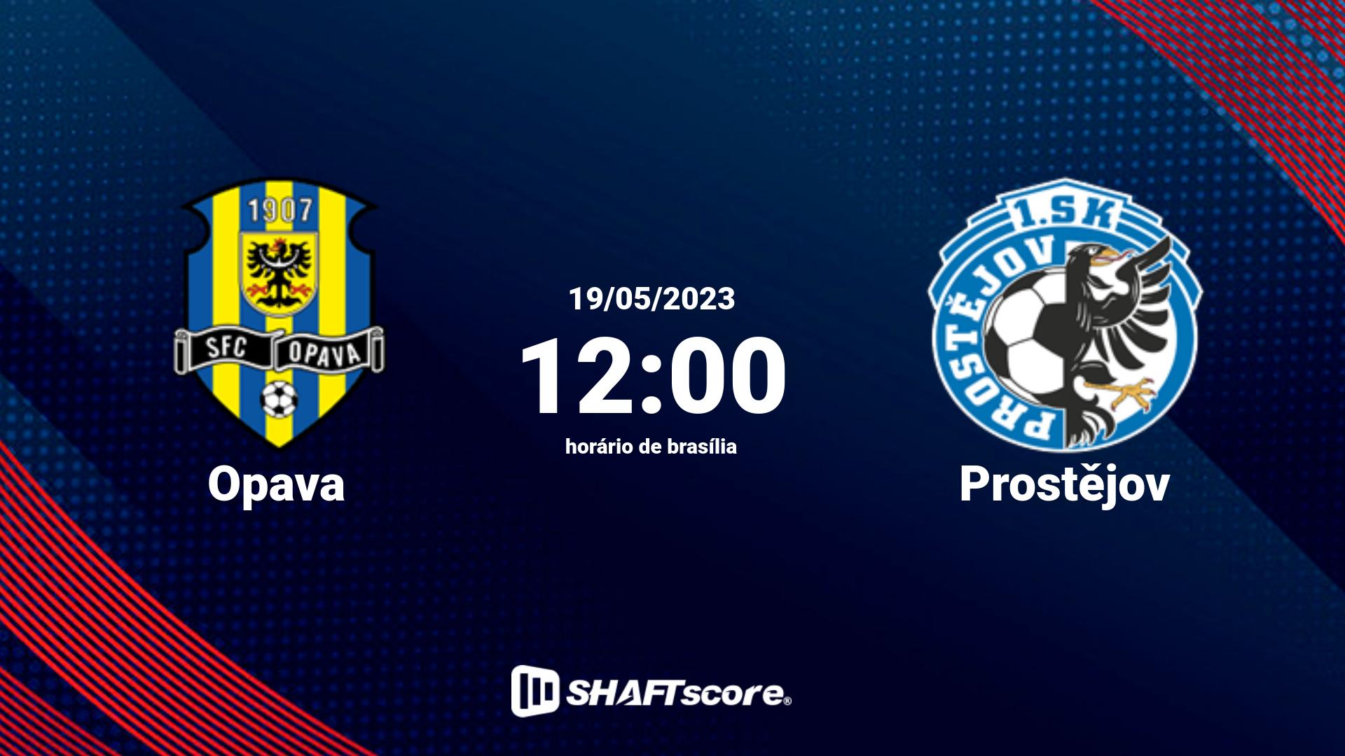 Estatísticas do jogo Opava vs Prostějov 19.05 12:00