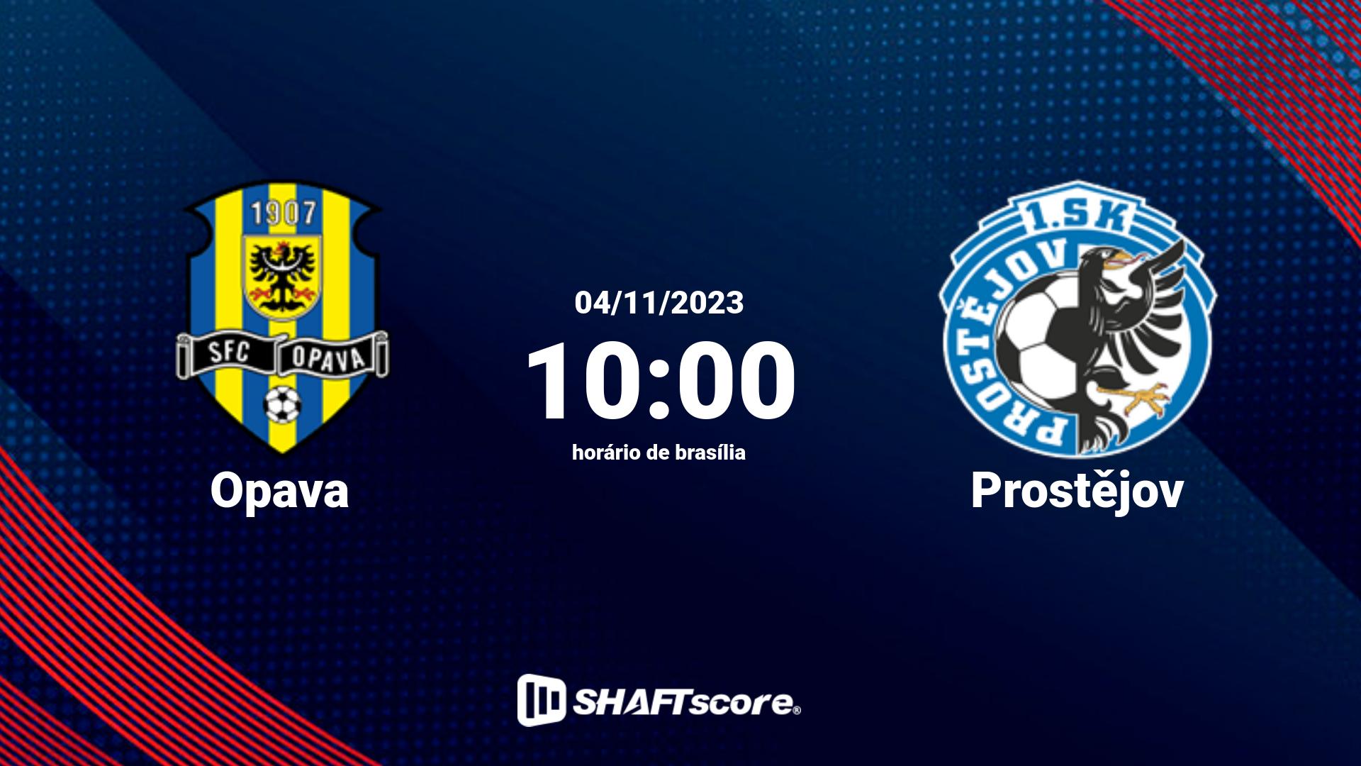 Estatísticas do jogo Opava vs Prostějov 04.11 10:00