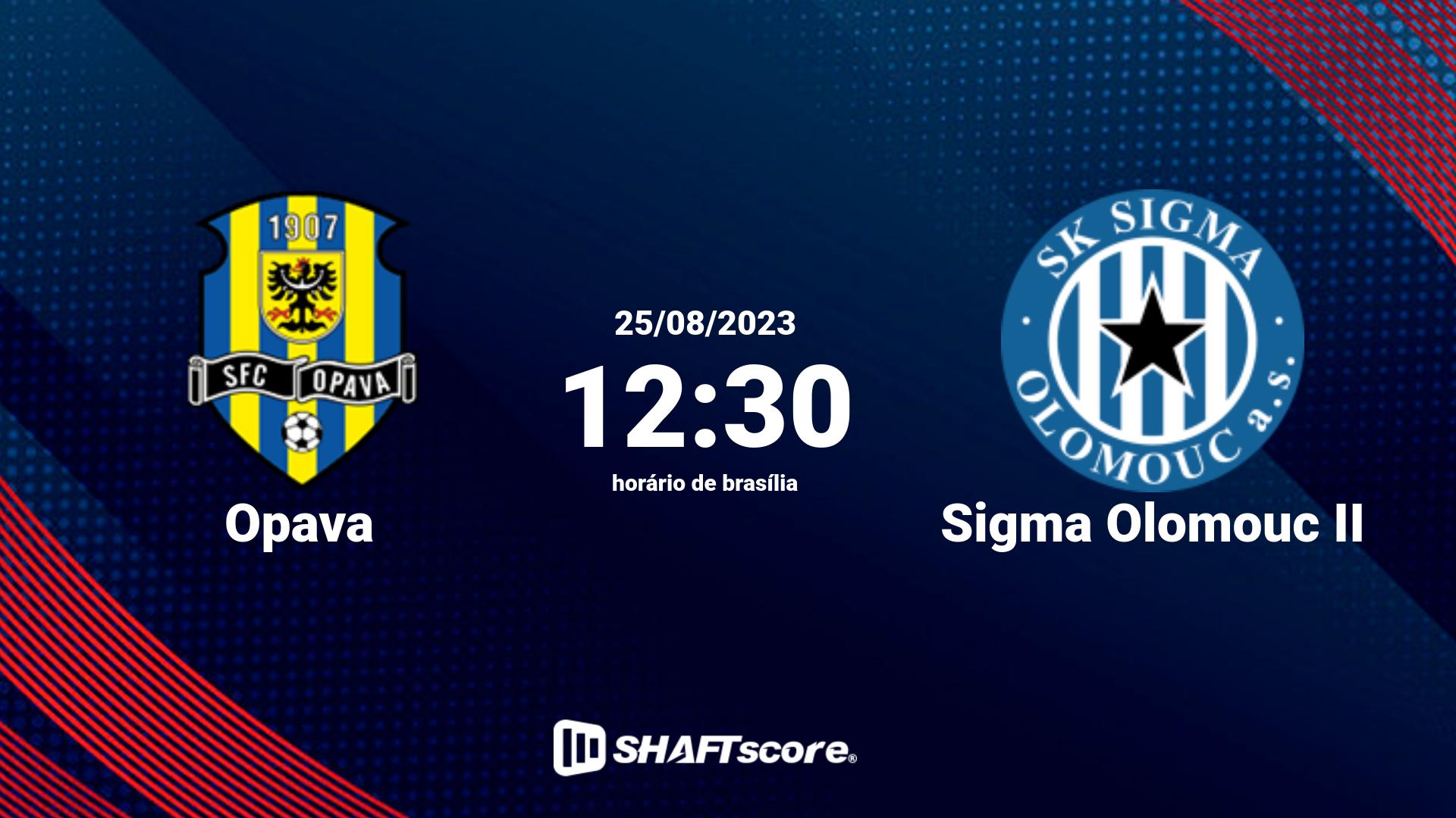 Estatísticas do jogo Opava vs Sigma Olomouc II 25.08 12:30