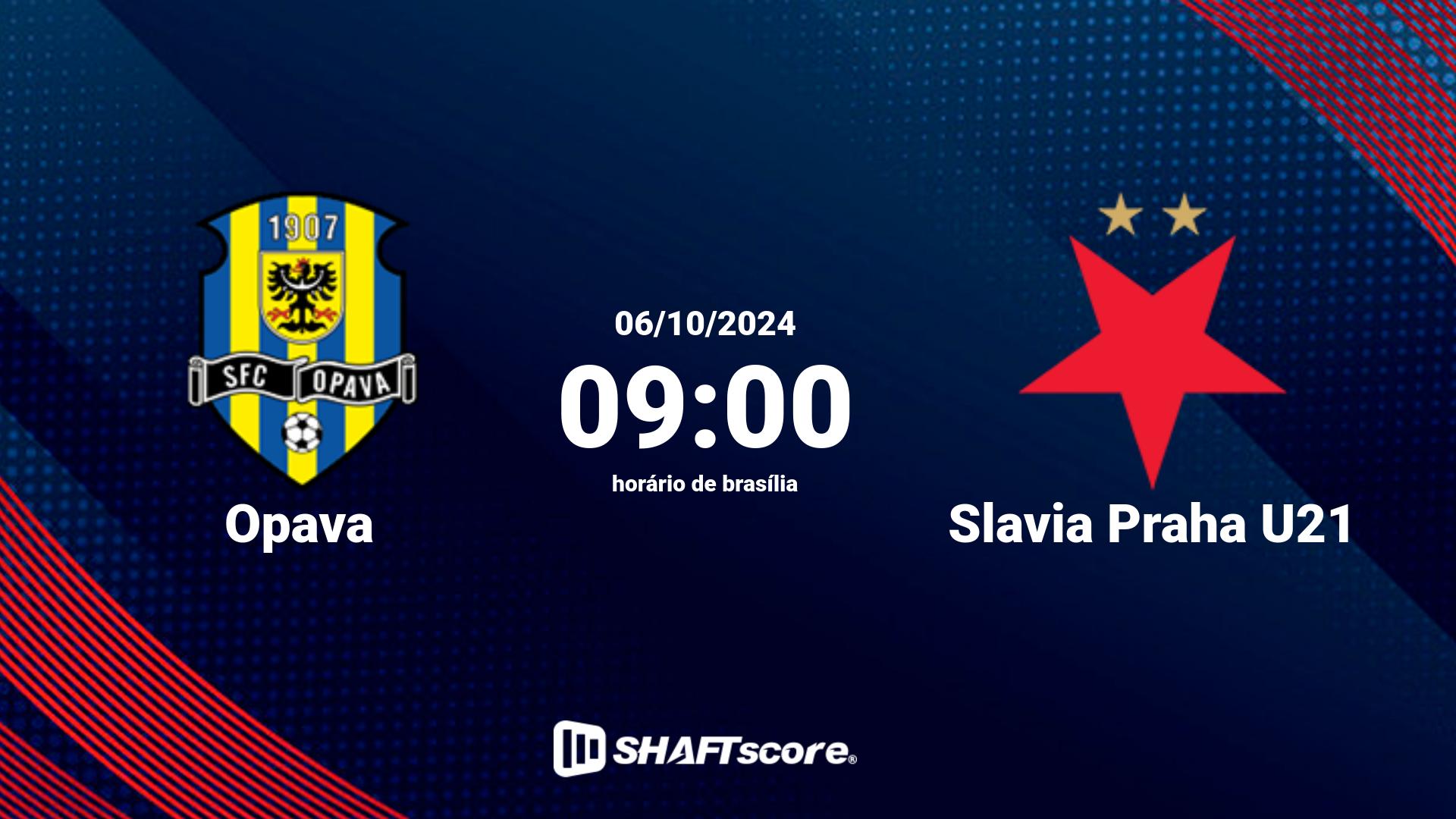 Estatísticas do jogo Opava vs Slavia Praha U21 06.10 09:00