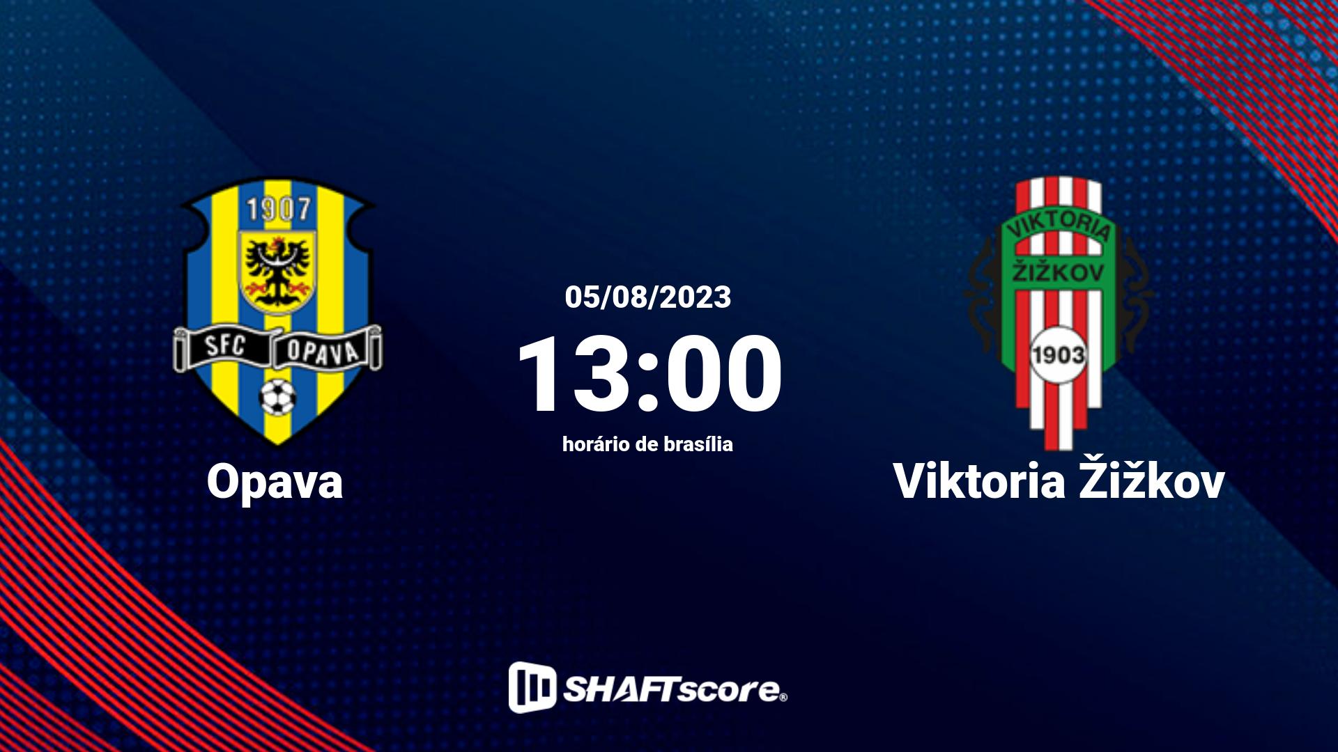 Estatísticas do jogo Opava vs Viktoria Žižkov 05.08 13:00