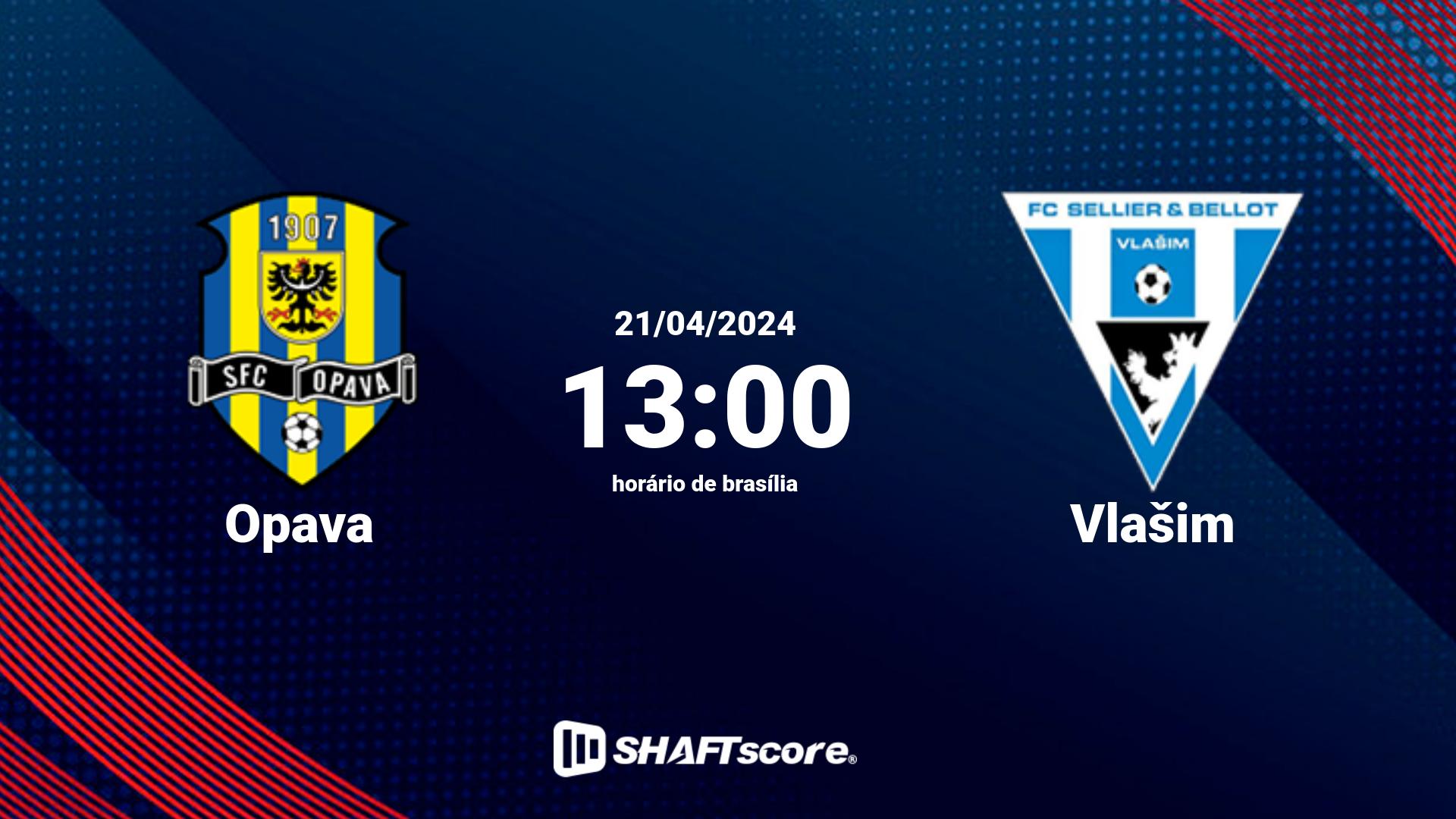 Estatísticas do jogo Opava vs Vlašim 21.04 13:00