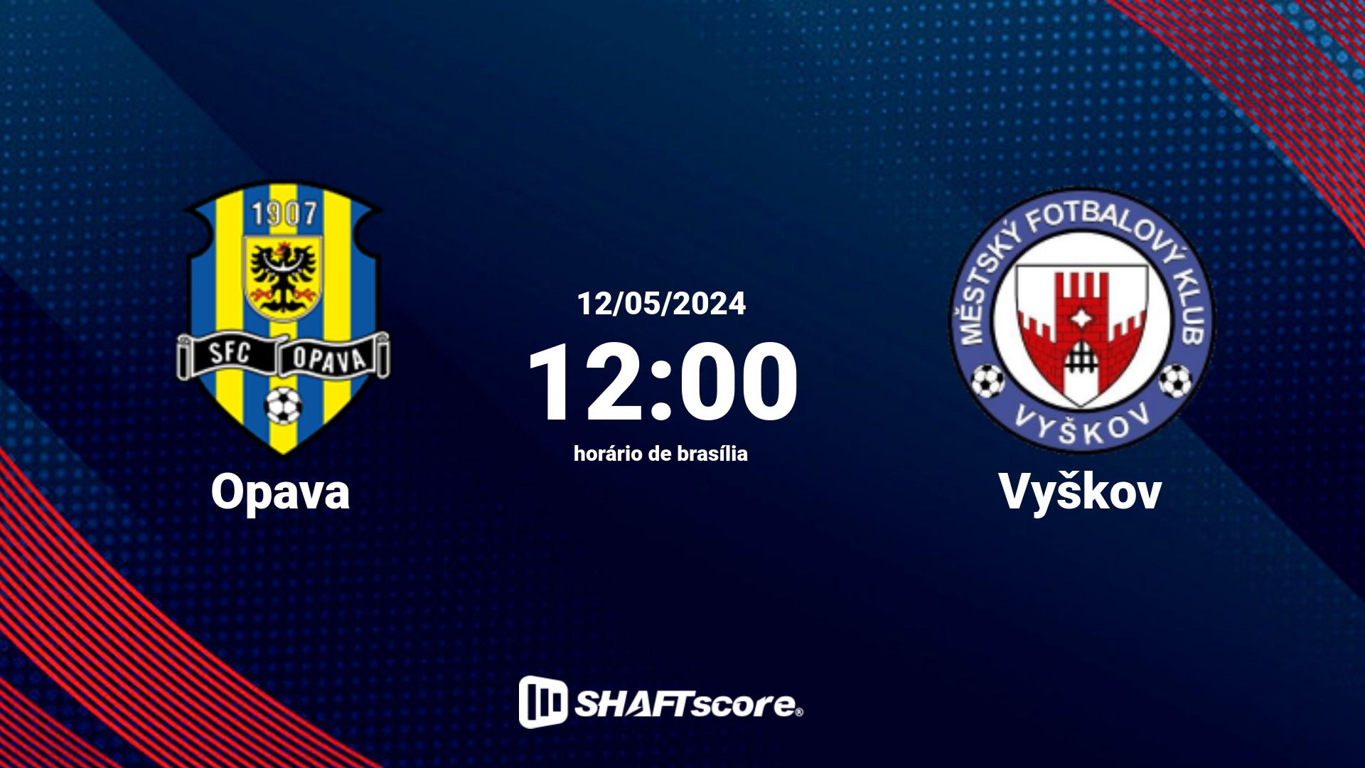 Estatísticas do jogo Opava vs Vyškov 12.05 12:00