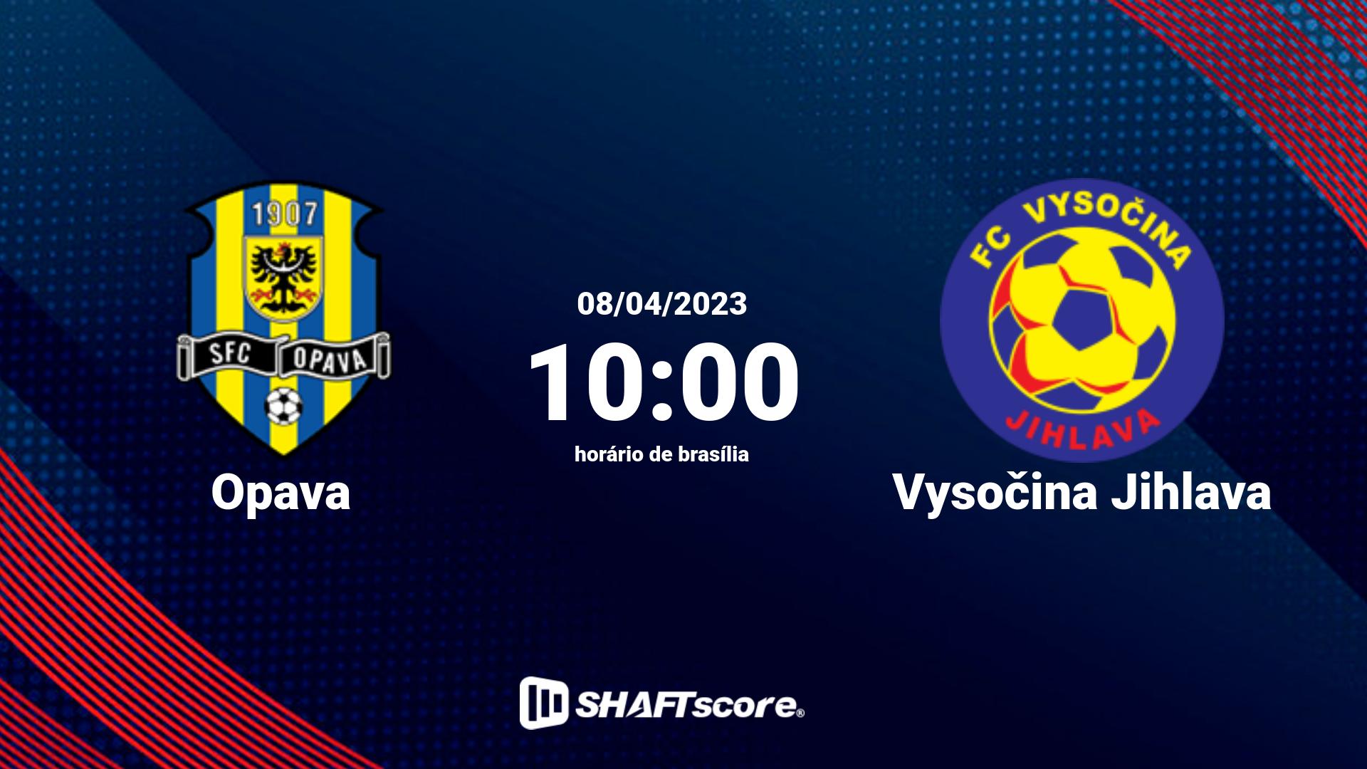 Estatísticas do jogo Opava vs Vysočina Jihlava 08.04 10:00