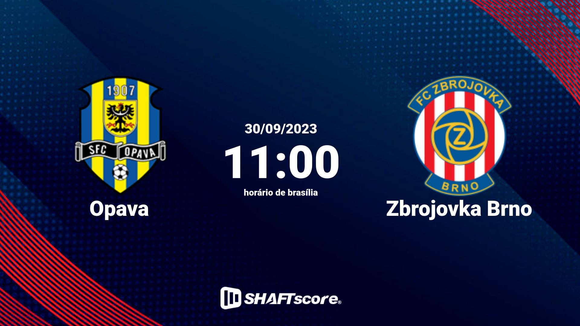 Estatísticas do jogo Opava vs Zbrojovka Brno 30.09 11:00