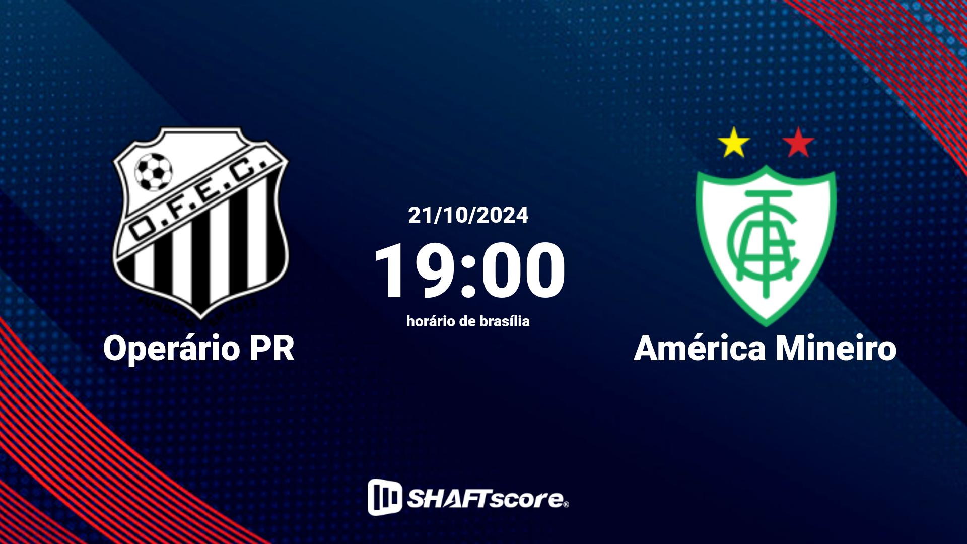 Estatísticas do jogo Operário PR vs América Mineiro 21.10 19:00