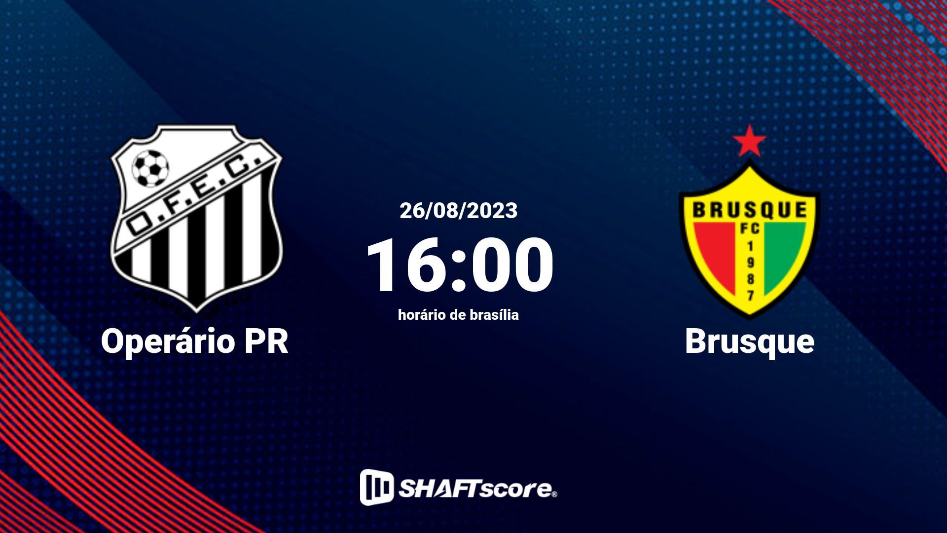 Estatísticas do jogo Operário PR vs Brusque 26.08 16:00