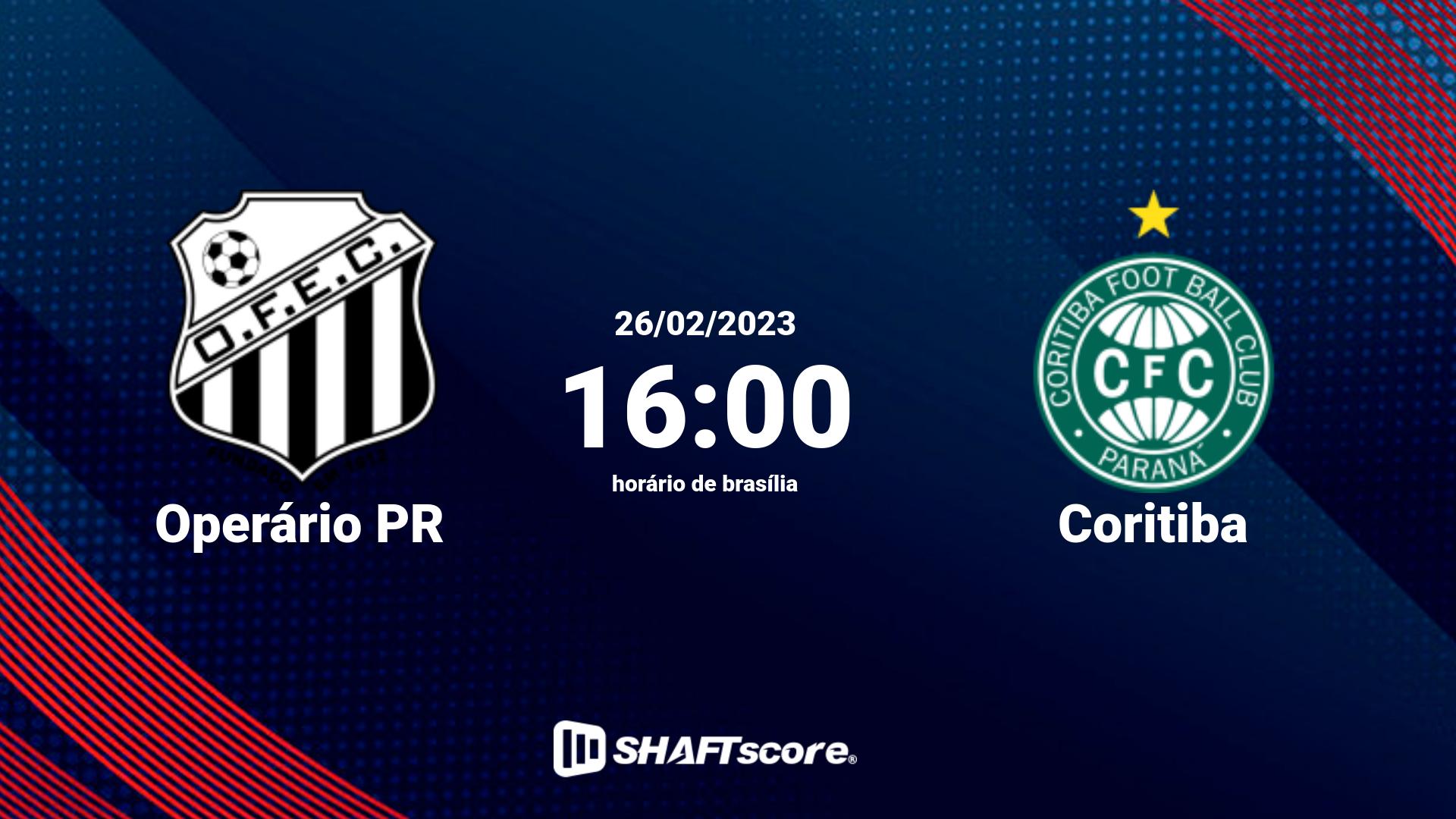 Estatísticas do jogo Operário PR vs Coritiba 26.02 16:00