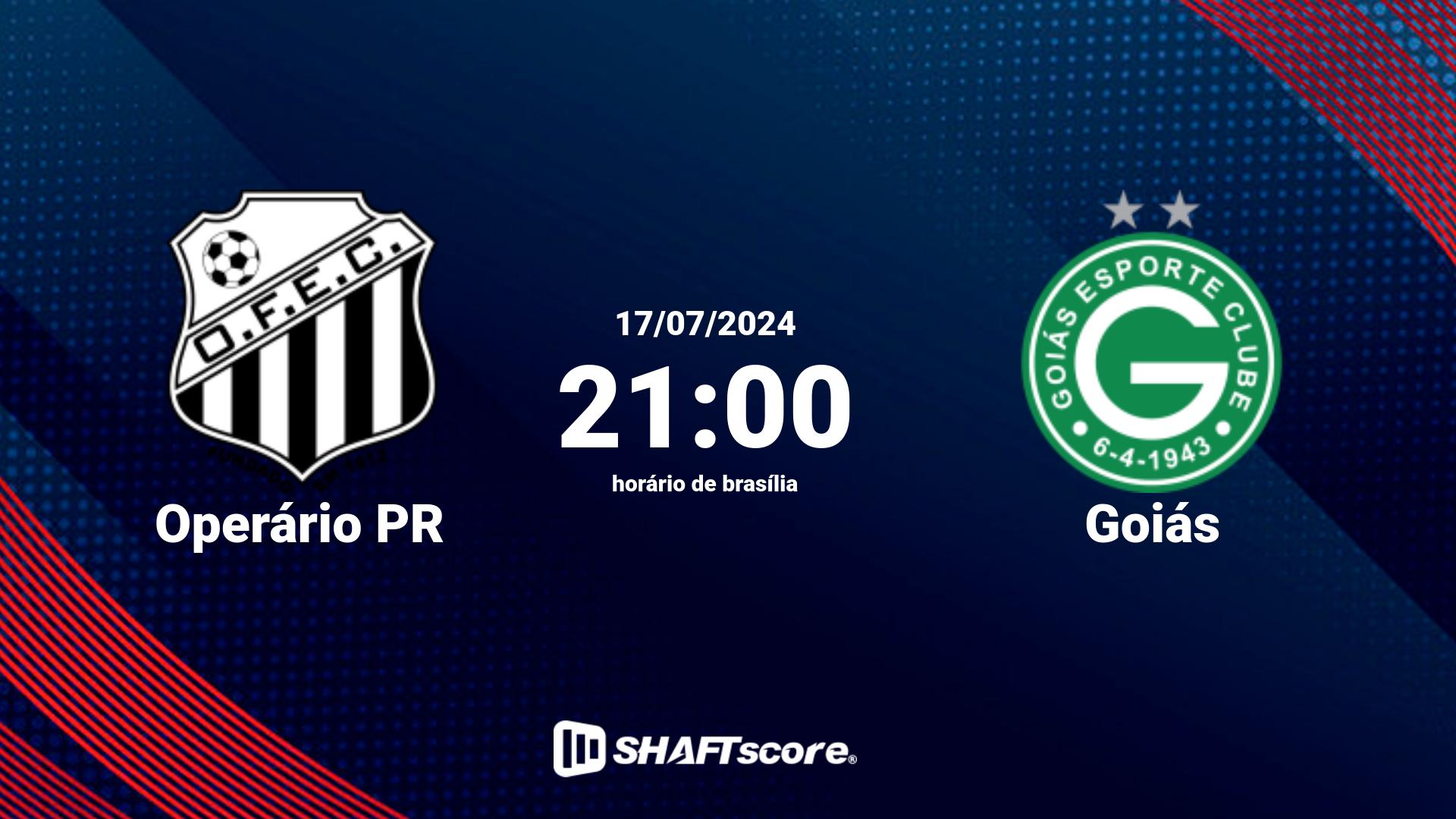 Estatísticas do jogo Operário PR vs Goiás 17.07 21:00