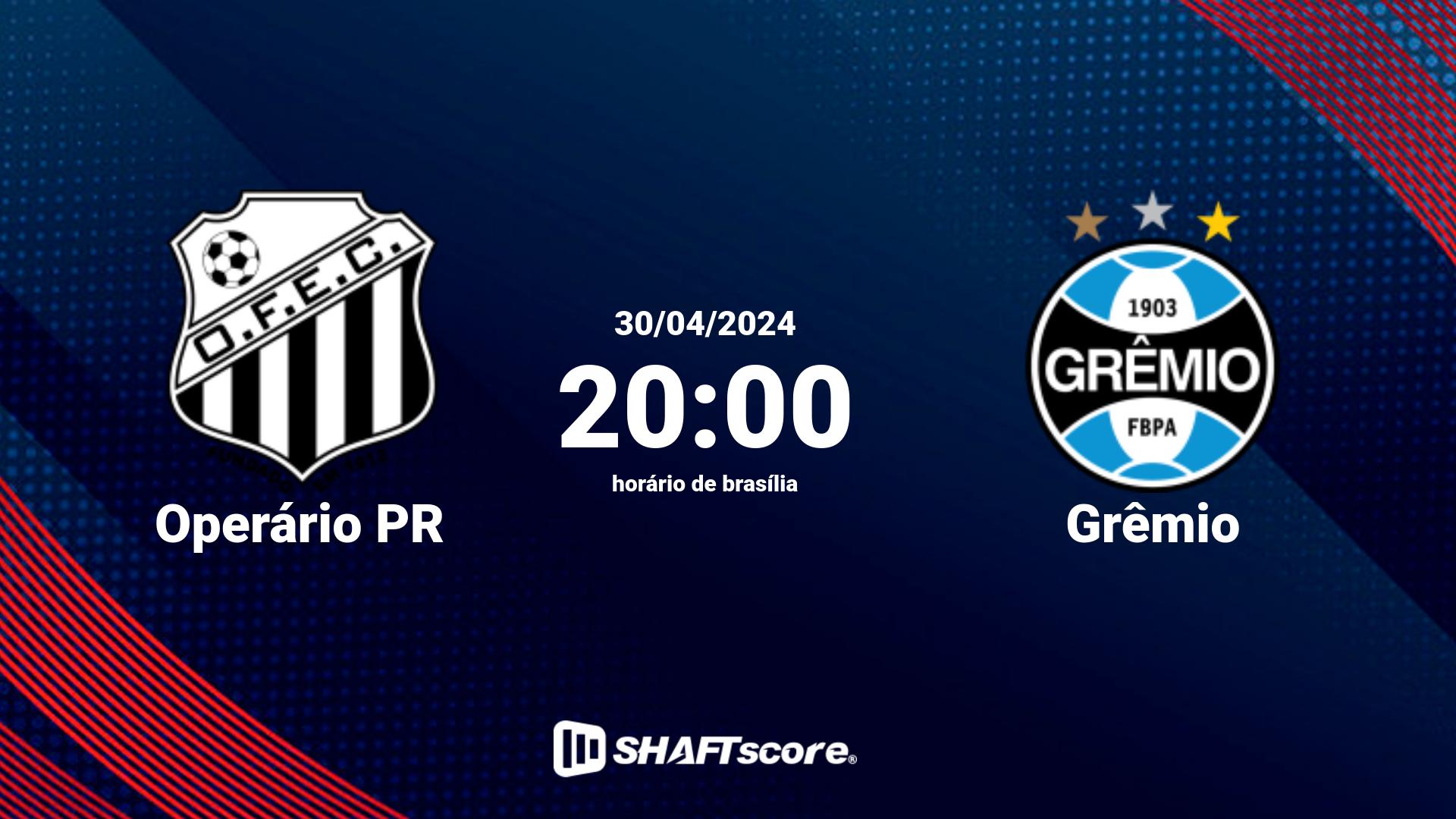 Estatísticas do jogo Operário PR vs Grêmio 30.04 20:00