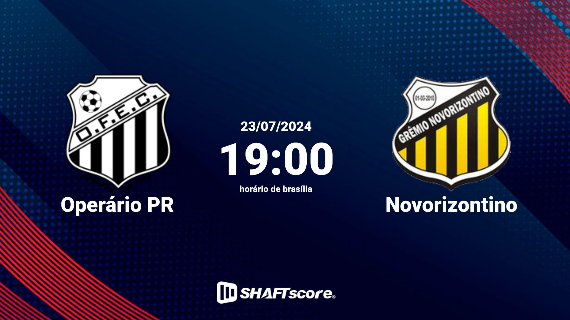 Estatísticas do jogo Operário PR vs Novorizontino 23.07 19:00