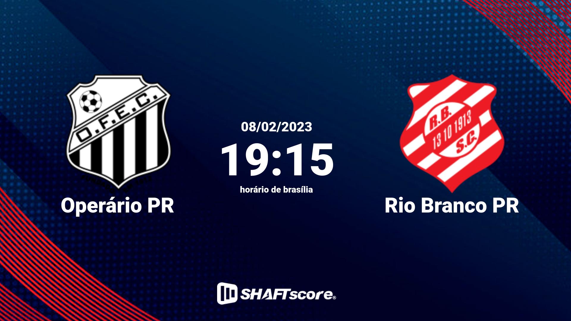 Estatísticas do jogo Operário PR vs Rio Branco PR 08.02 19:15