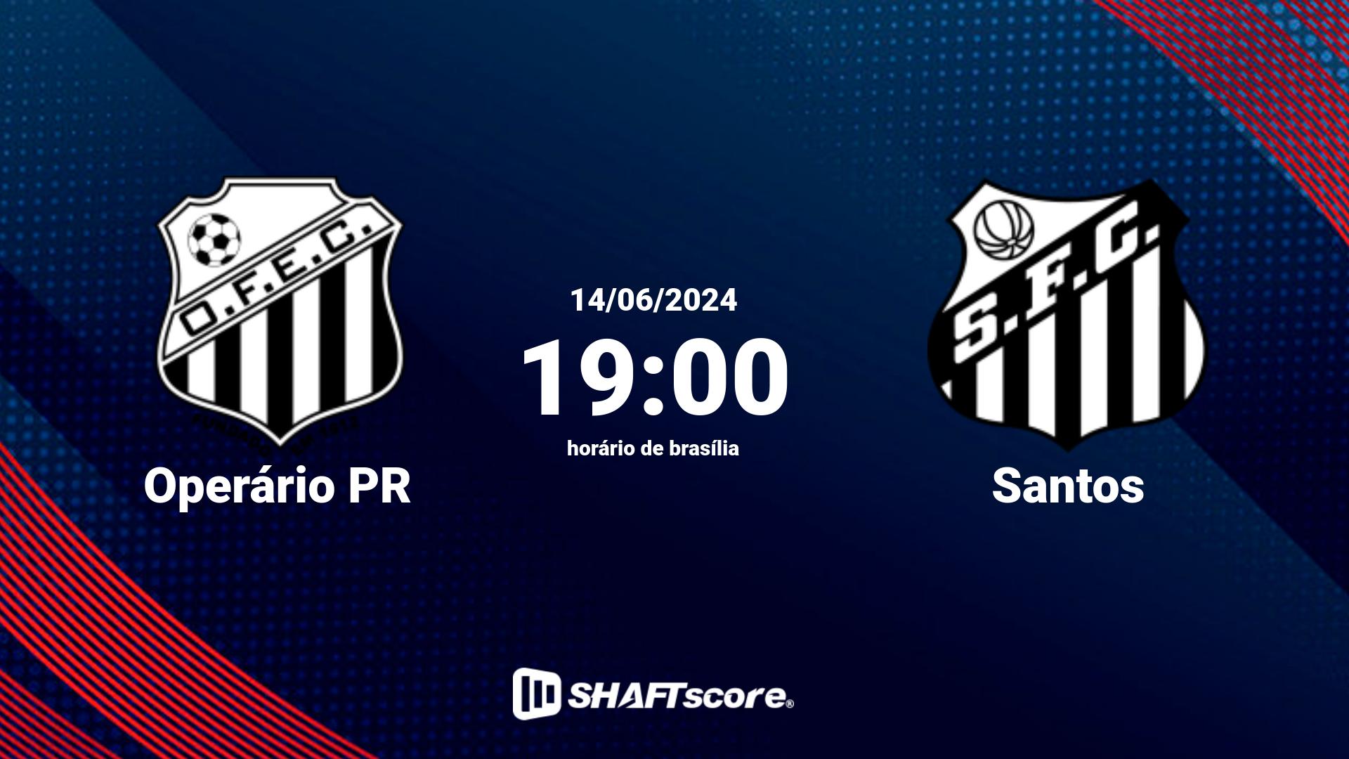 Estatísticas do jogo Operário PR vs Santos 14.06 19:00