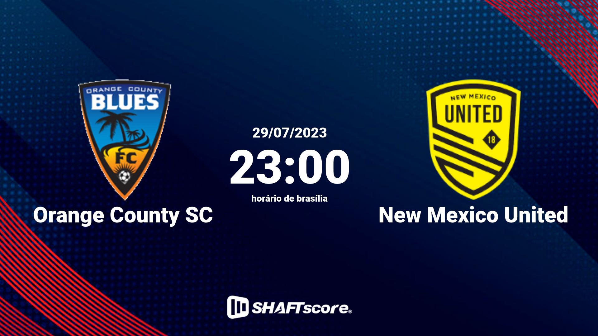 Estatísticas do jogo Orange County SC vs New Mexico United 29.07 23:00