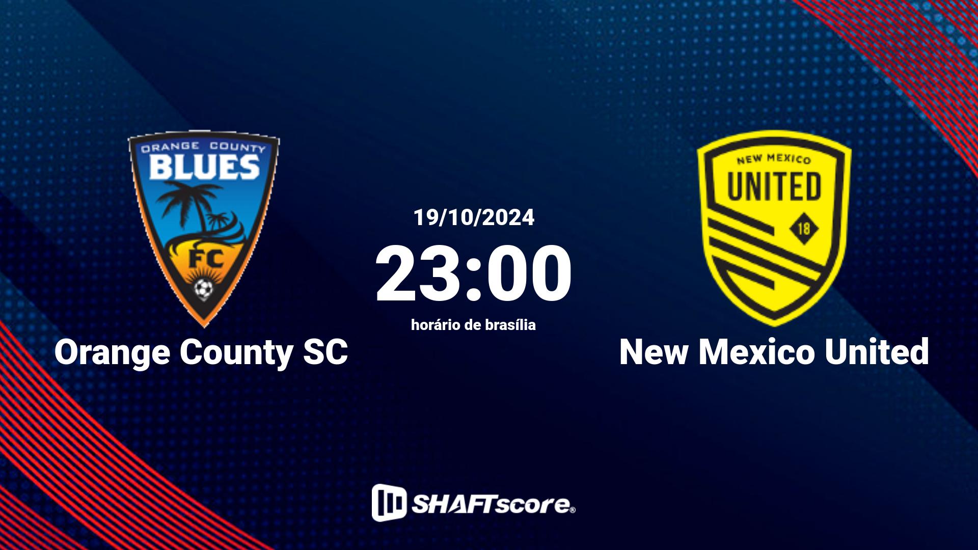 Estatísticas do jogo Orange County SC vs New Mexico United 19.10 23:00