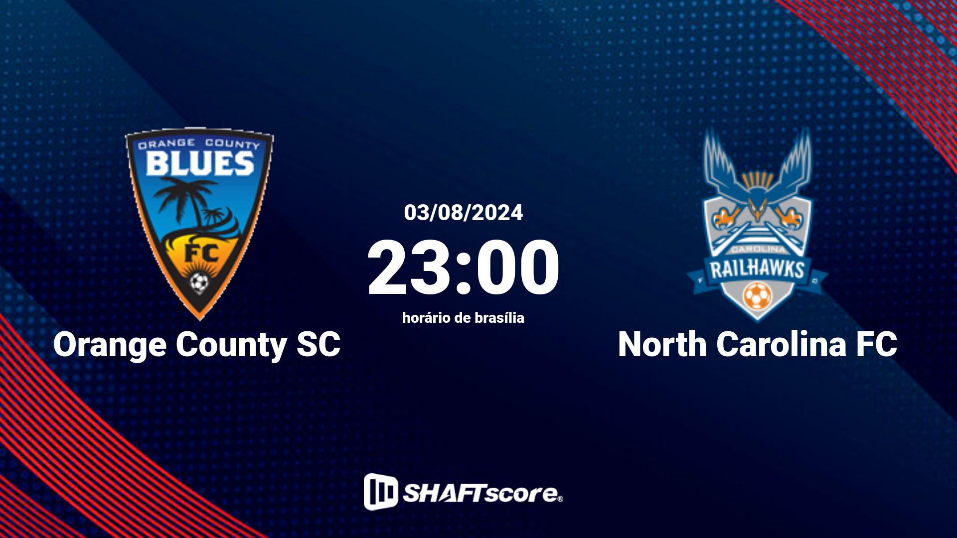 Estatísticas do jogo Orange County SC vs North Carolina FC 03.08 23:00