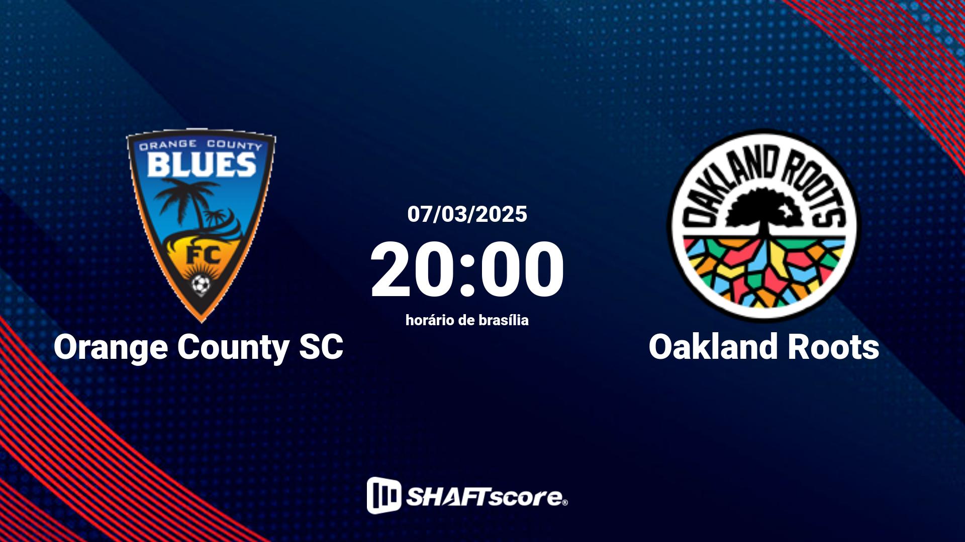 Estatísticas do jogo Orange County SC vs Oakland Roots 07.03 20:00