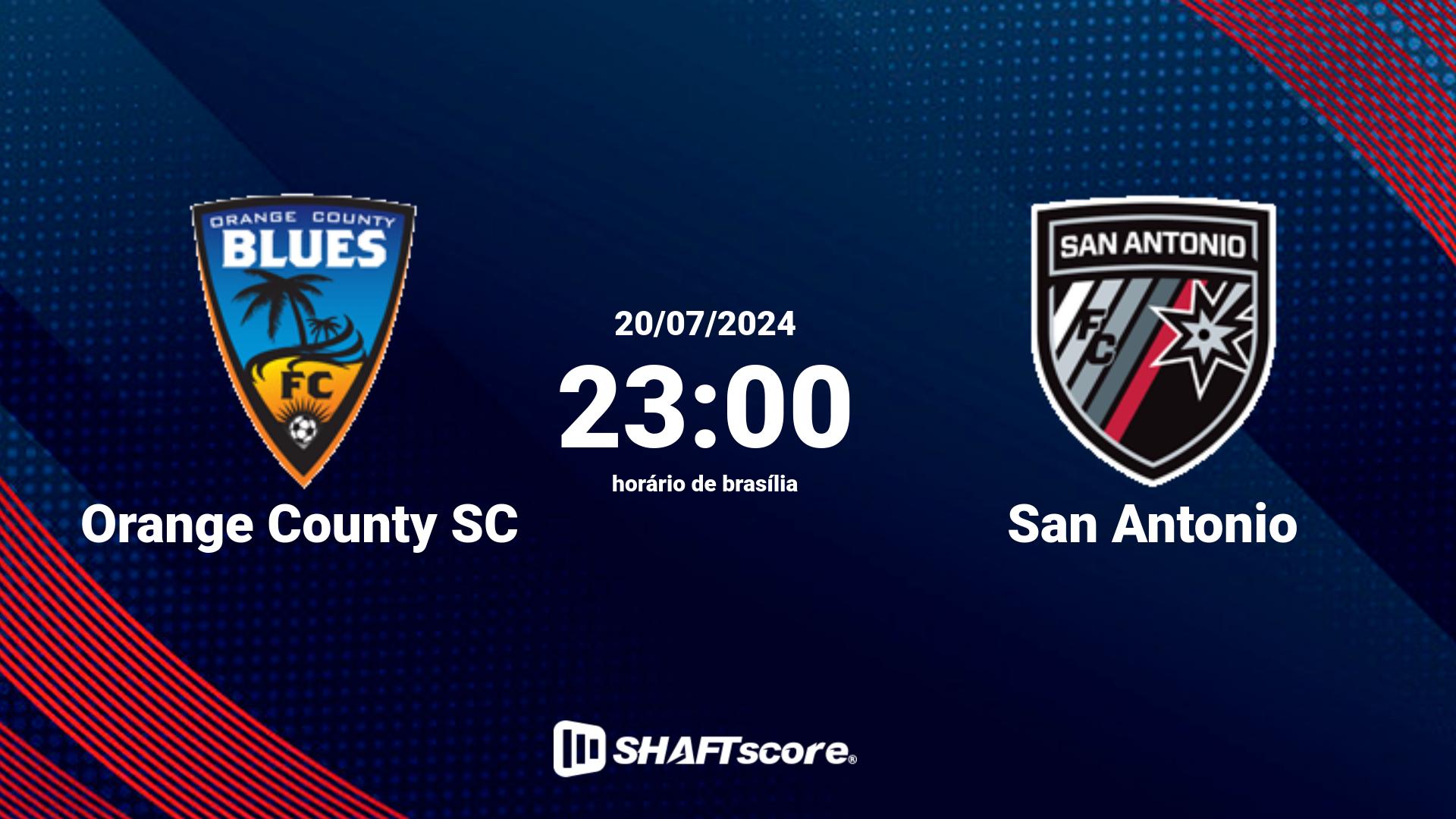Estatísticas do jogo Orange County SC vs San Antonio 20.07 23:00