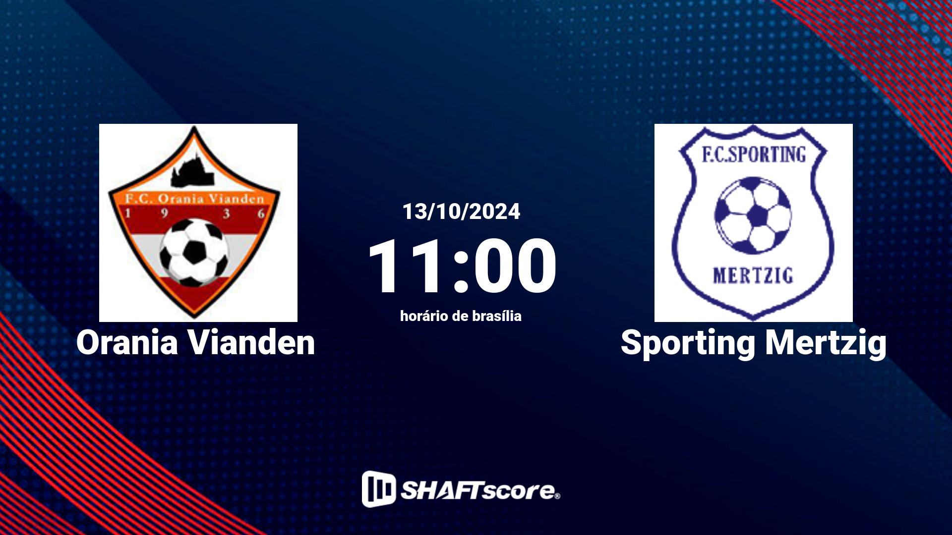 Estatísticas do jogo Orania Vianden vs Sporting Mertzig 13.10 11:00