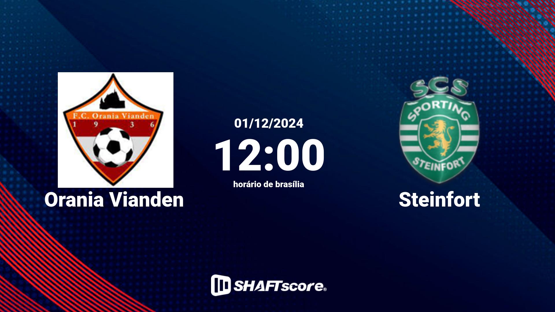 Estatísticas do jogo Orania Vianden vs Steinfort 01.12 12:00